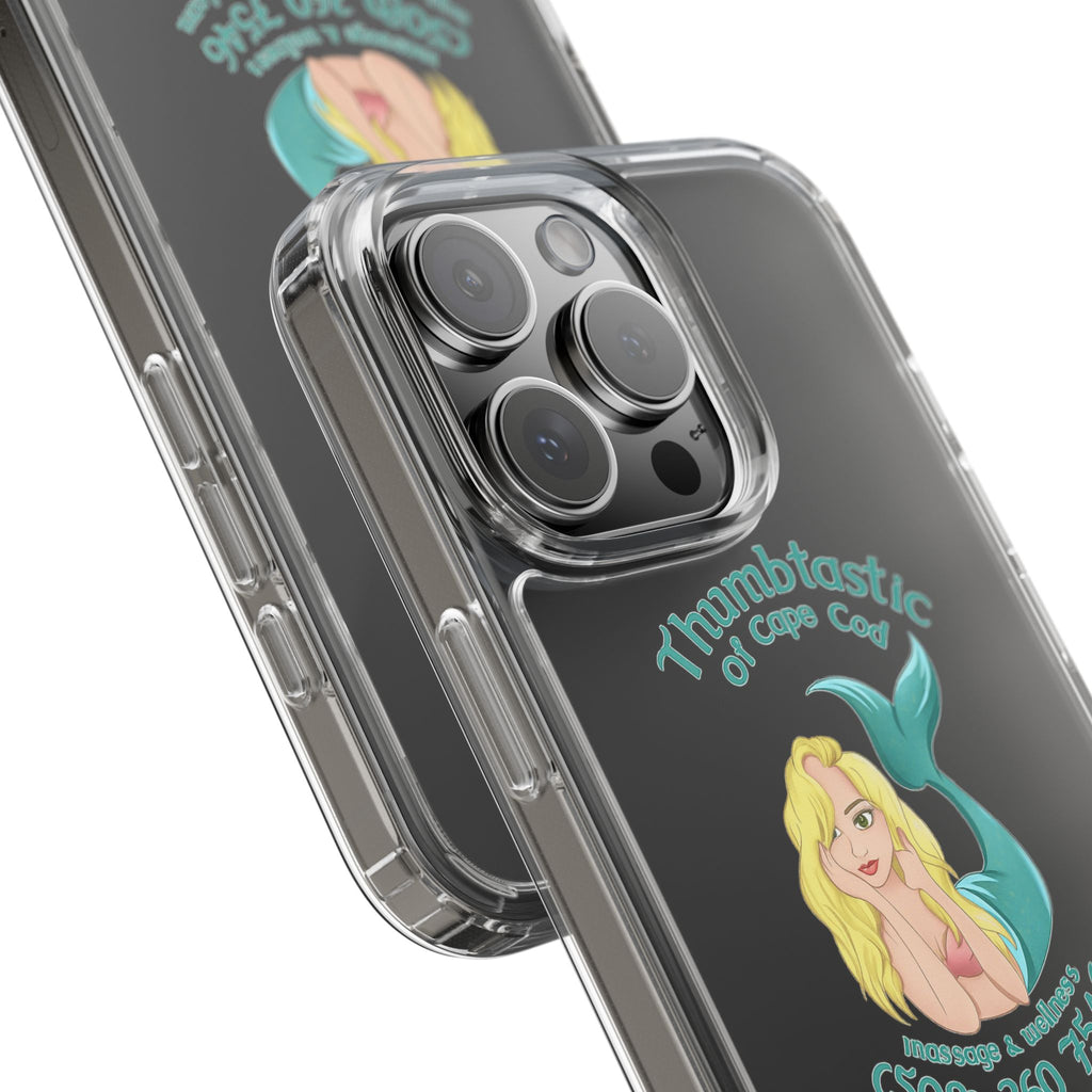 Thumbtastic of Cape Cod Mermaid Logo Clear iPhone Case