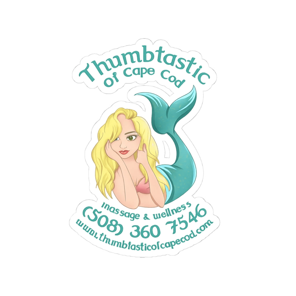 Mermaid Logo Kiss-Cut Sticker — "Thumbtastic of Cape Cod" Promotional Decal