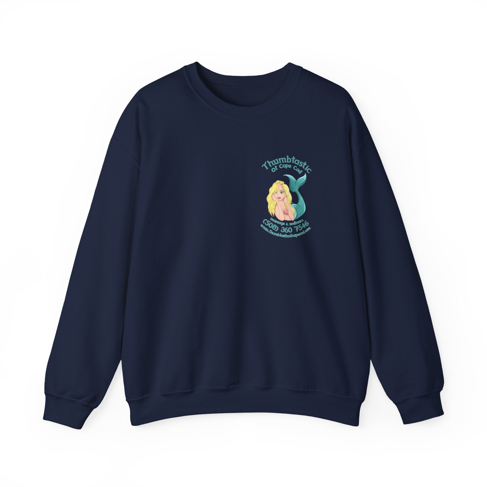 Crewneck Sweatshirt — "Pool Therapy" Graphic (Thumbs Up Mermaid)