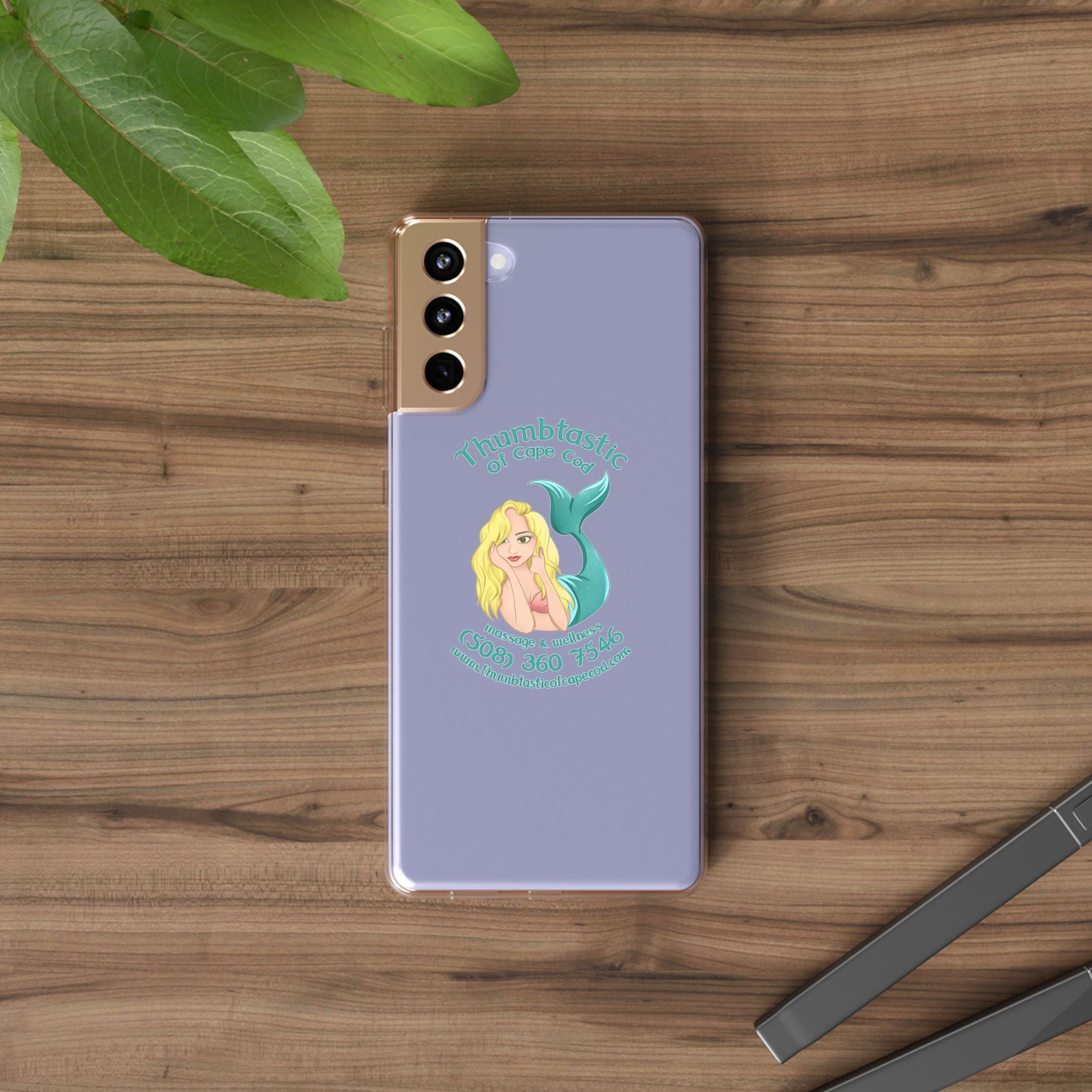 Thumbtastic of Cape Cod Mermaid Logo Clear iPhone Case