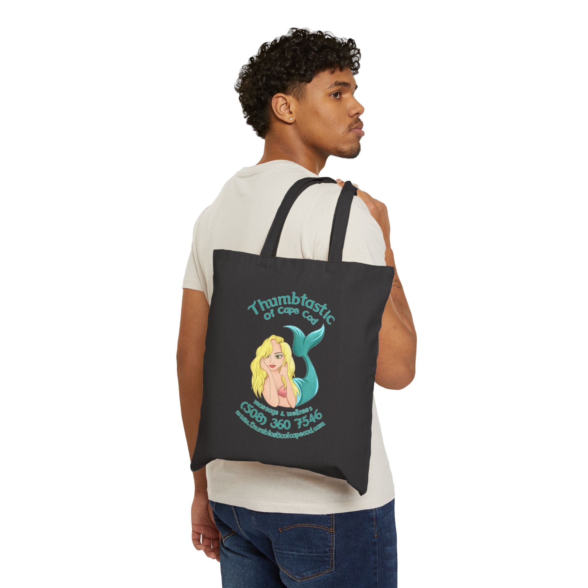 Thumbtastic of Cape Cod Mermaid Logo Tote Bag