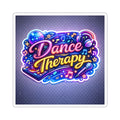 Dance Therapy Kiss-Cut Sticker — Neon DJ, Headphones & Microphone Sticker
