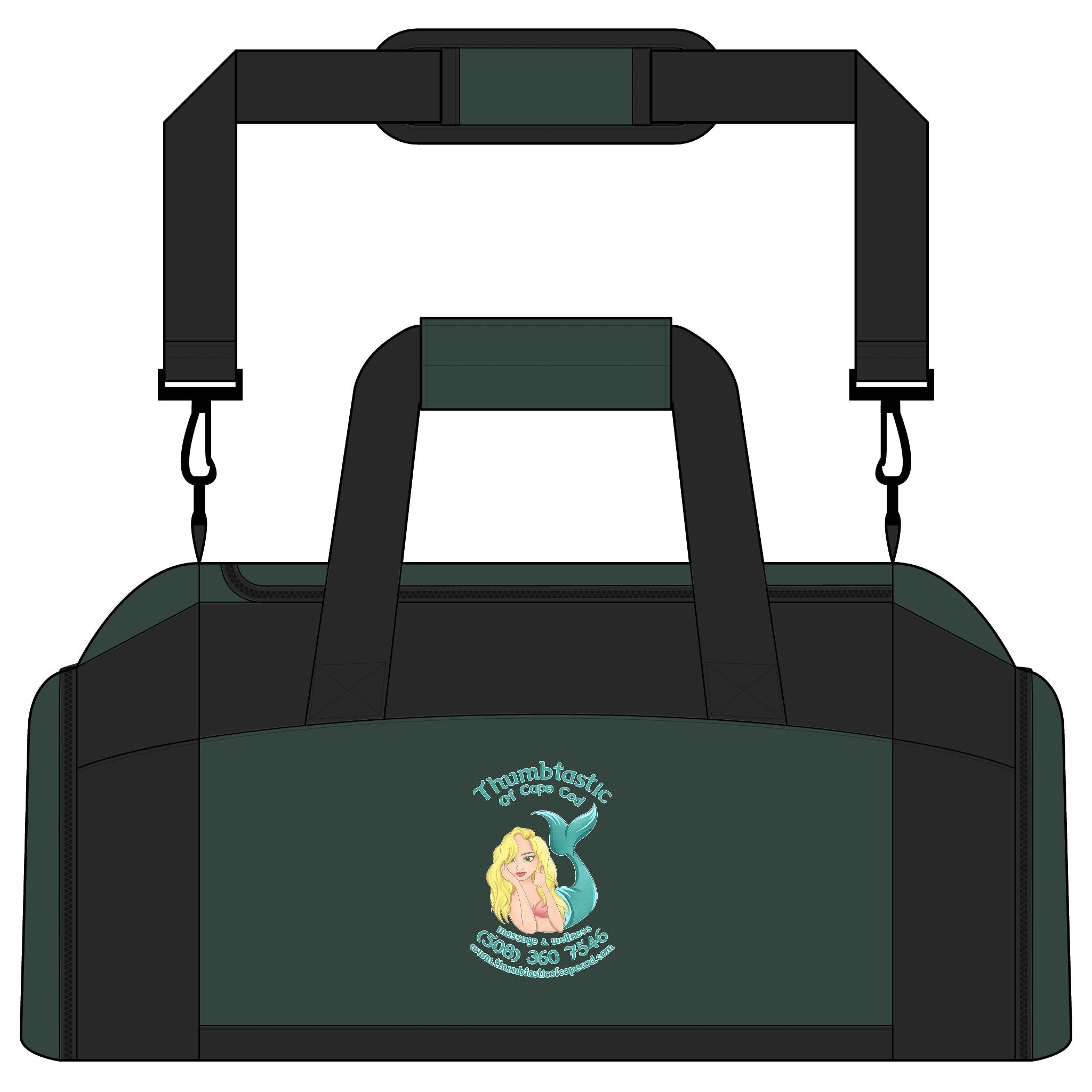 Mermaid Gym Bag — Waterproof Duffle with Adjustable Strap