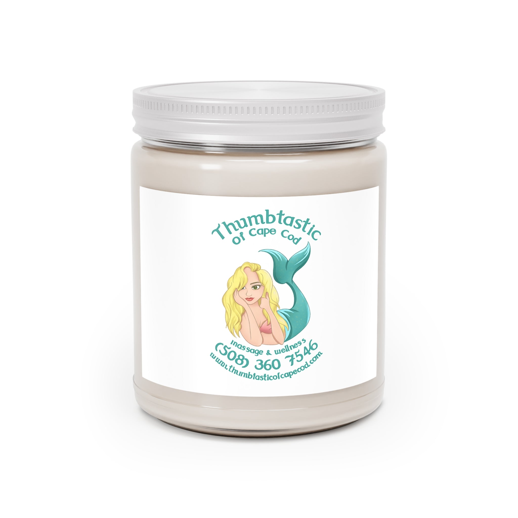 Candle — 'Thumbtastic of Cape Cod' Scented Soy Candle (9oz, White Lid)