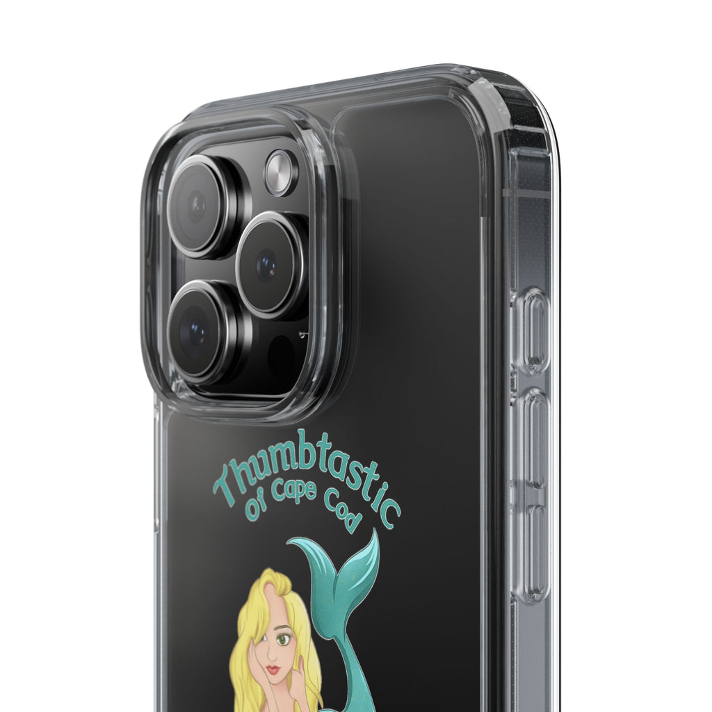 Thumbtastic of Cape Cod Mermaid Logo Clear iPhone Case