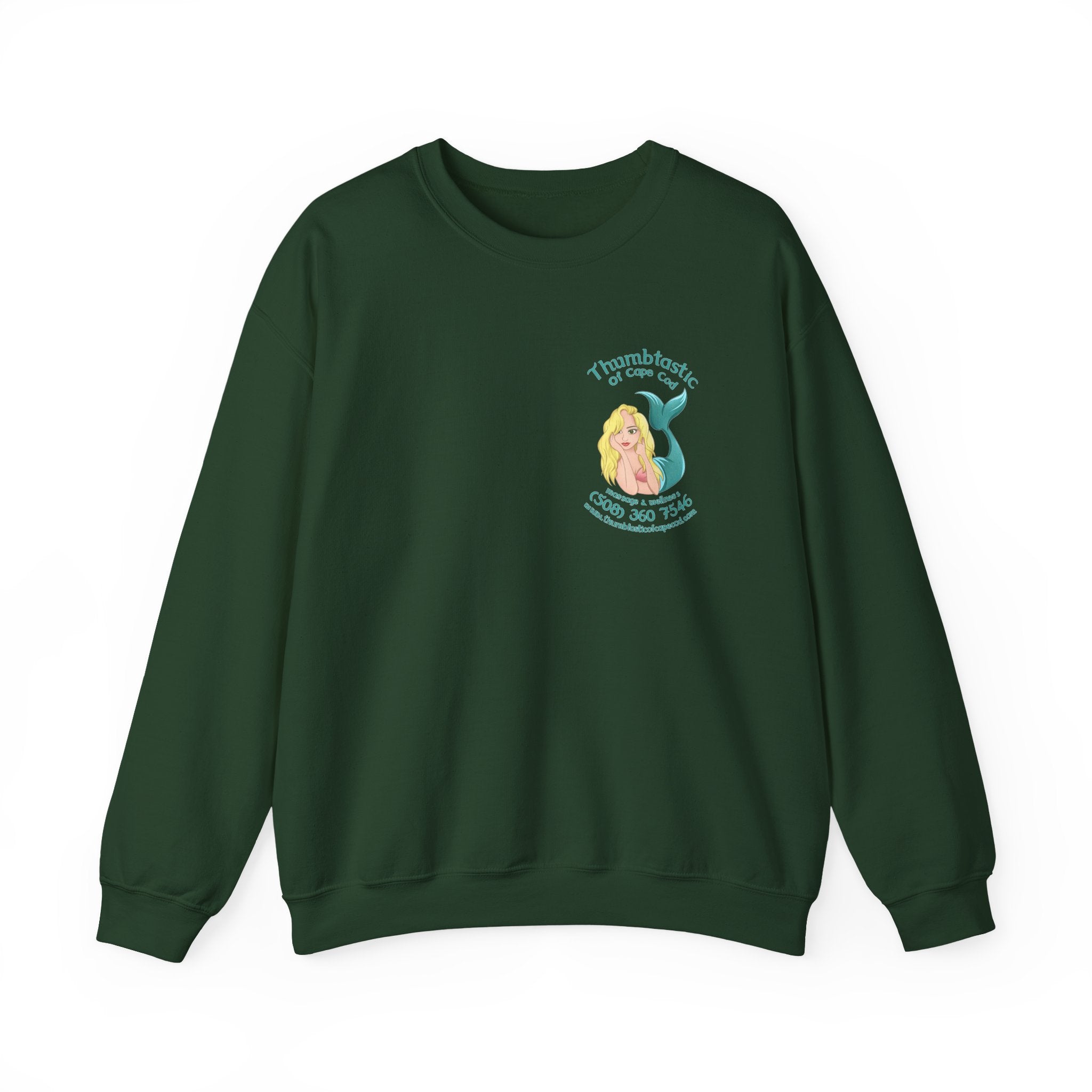 Crewneck Sweatshirt — "Pool Therapy" Graphic (Thumbs Up Mermaid)