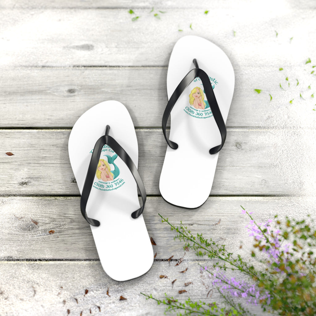 Flip Flops - Retro Mermaid Beach Logo Summer Sandals