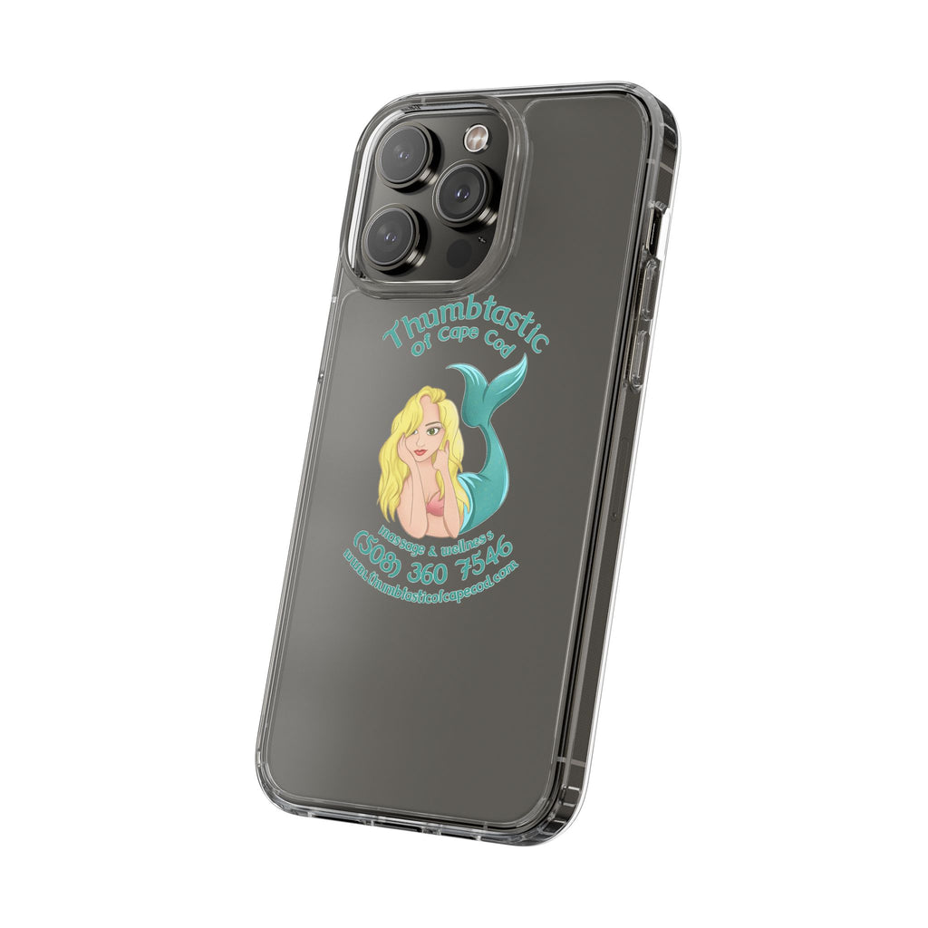 Thumbtastic of Cape Cod Mermaid Logo Clear iPhone Case