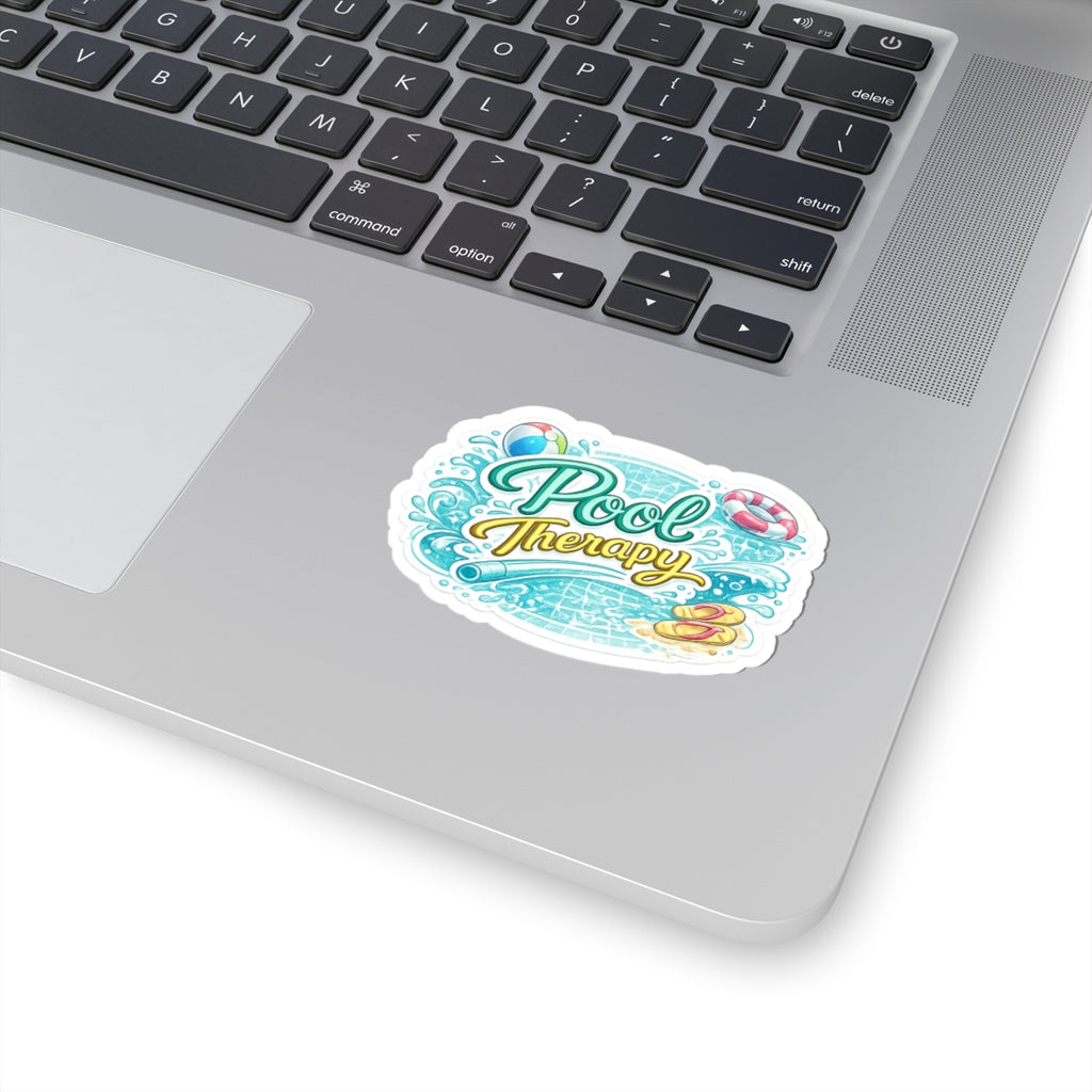 Pool Therapy Sticker — Waterproof Summer Pool Vibes Laptop Decal