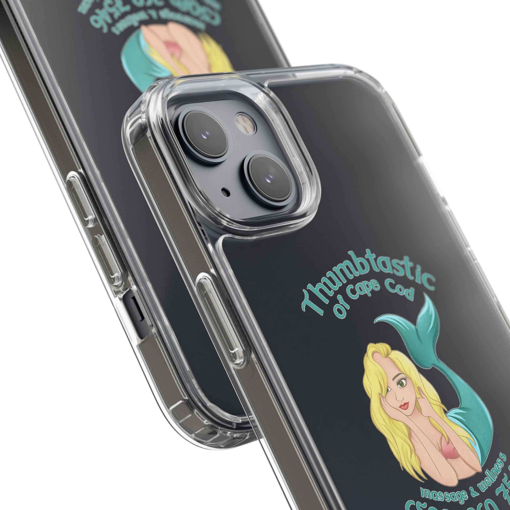 Thumbtastic of Cape Cod Mermaid Logo Clear iPhone Case