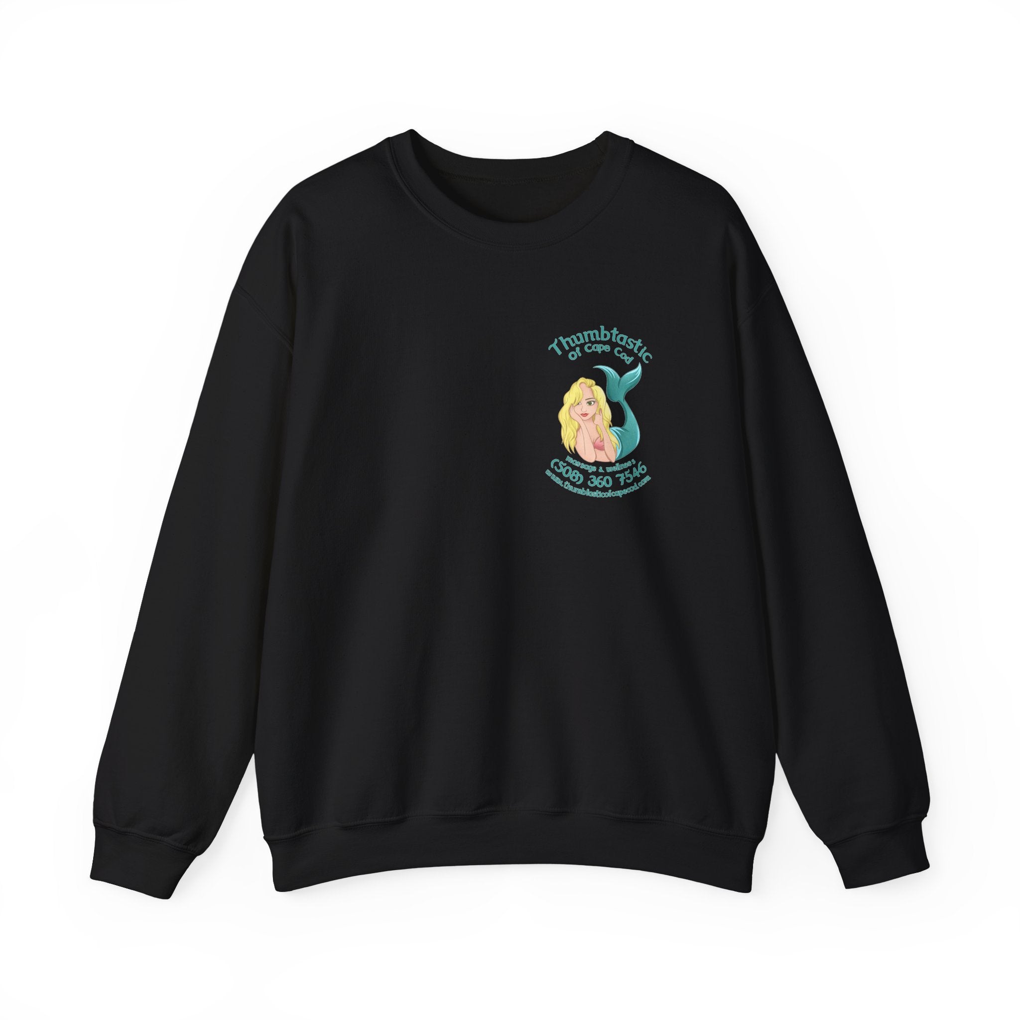 Crewneck Sweatshirt — "Pool Therapy" Graphic (Thumbs Up Mermaid)