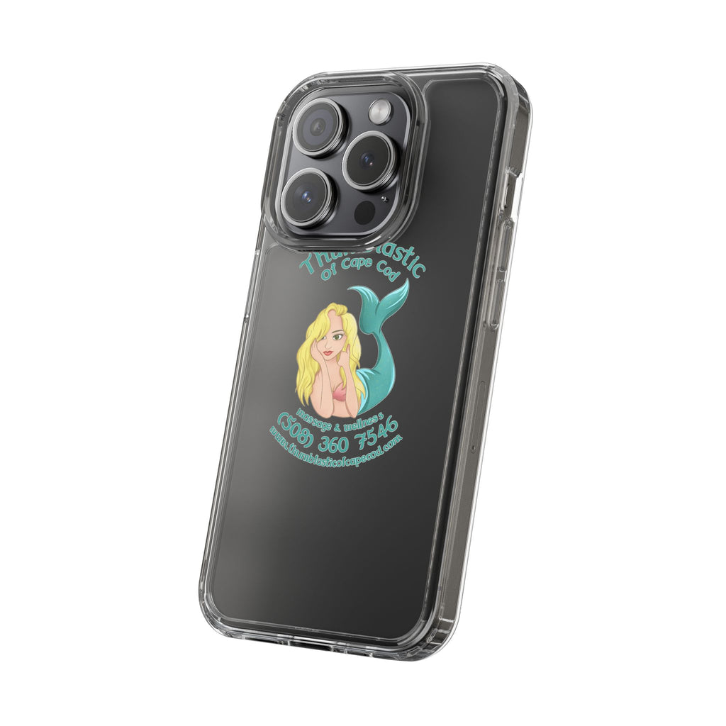 Thumbtastic of Cape Cod Mermaid Logo Clear iPhone Case