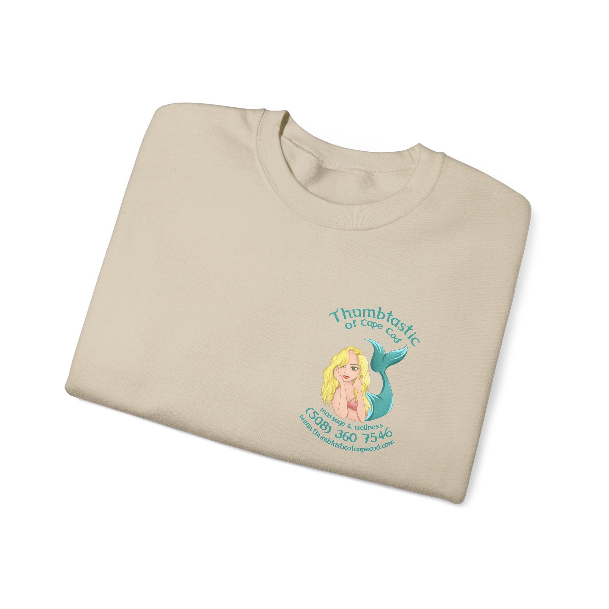 Crewneck Sweatshirt — "Pool Therapy" Graphic (Thumbs Up Mermaid)