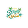 Yoga on the Beach Sticker — Tropical Surf & Sunset Kiss-Cut Decal