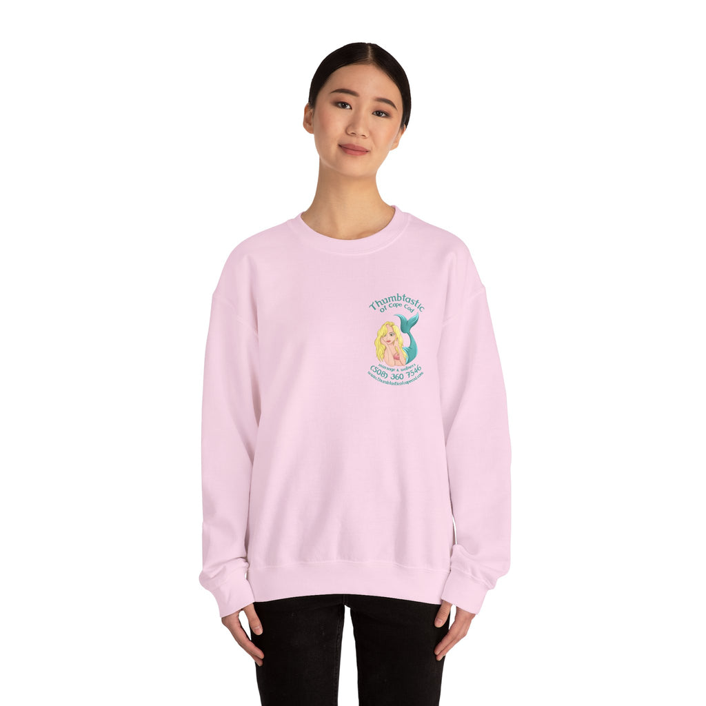 Crewneck Sweatshirt — "Pool Therapy" Graphic (Thumbs Up Mermaid)
