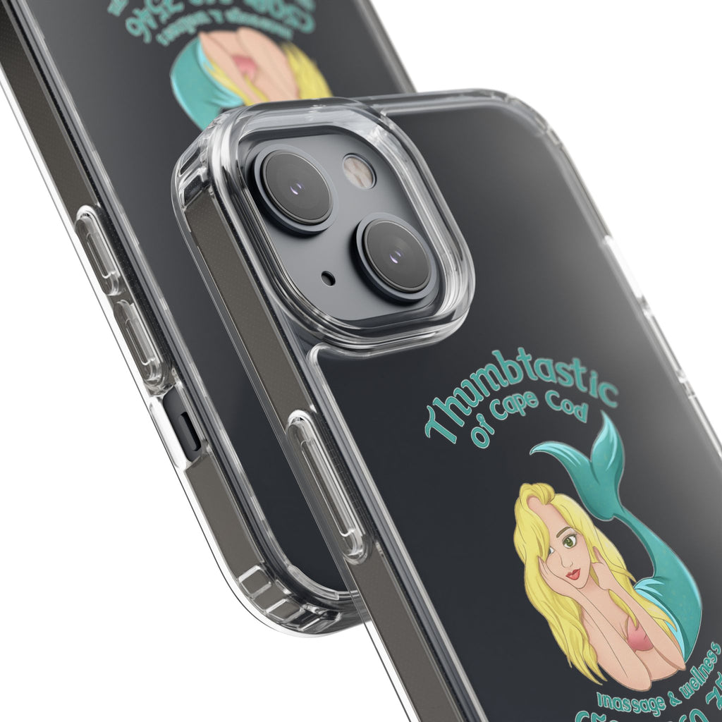Thumbtastic of Cape Cod Mermaid Logo Clear iPhone Case