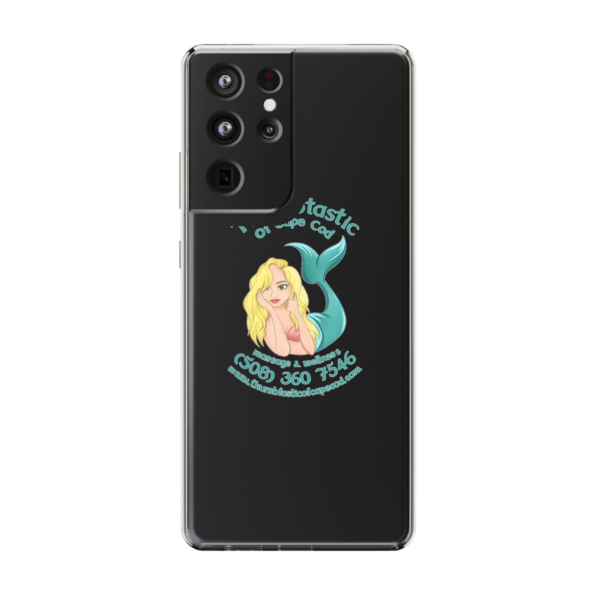 Thumbtastic of Cape Cod Mermaid Logo Clear iPhone Case