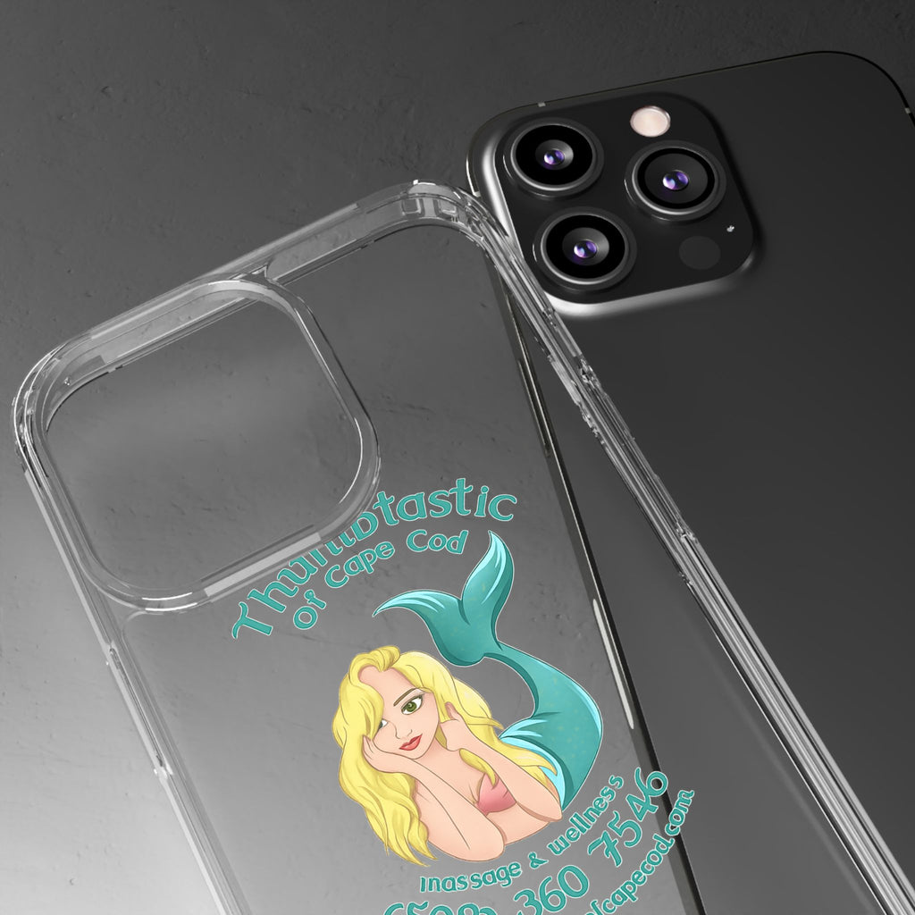Thumbtastic of Cape Cod Mermaid Logo Clear iPhone Case