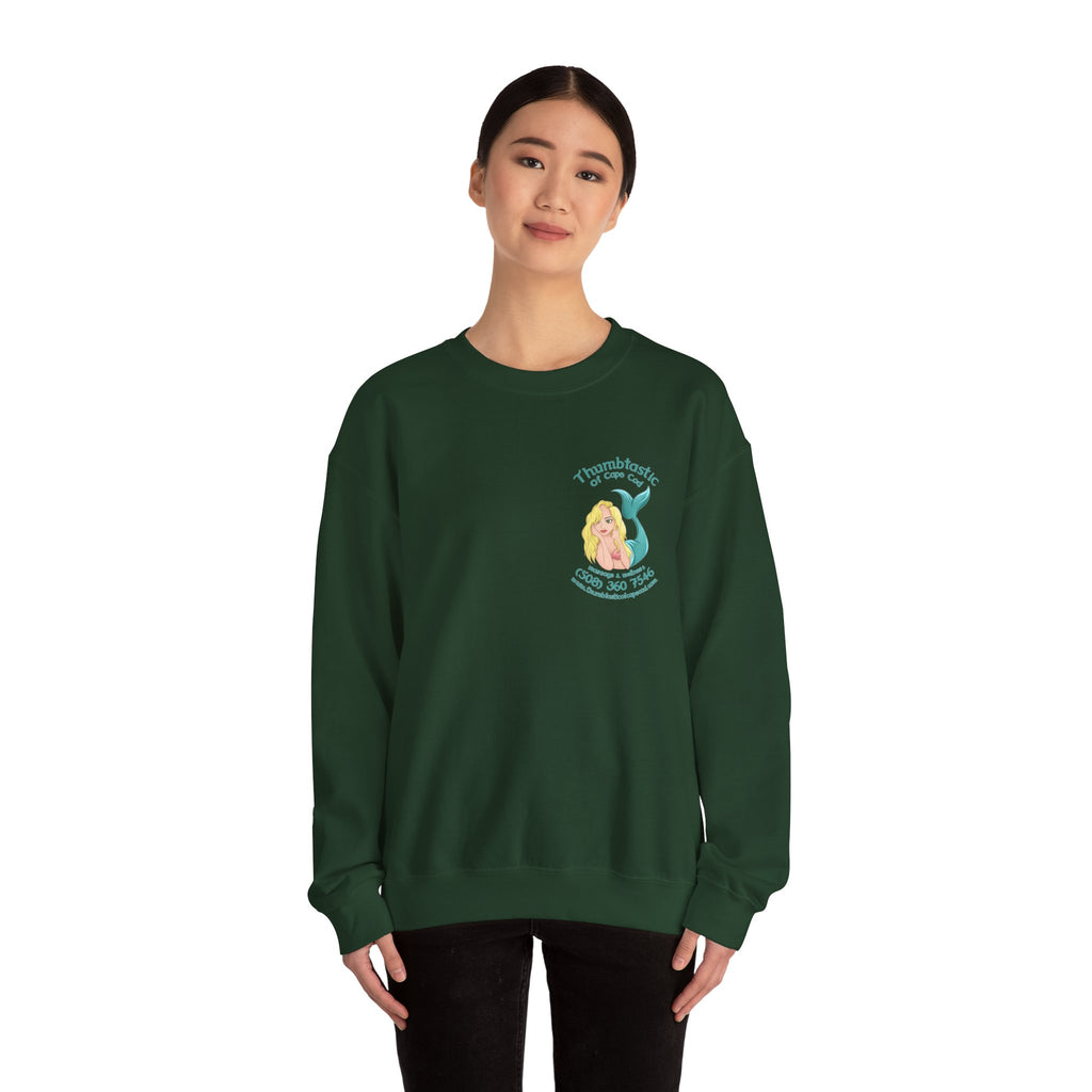 Beach Yoga Crewneck Sweatshirt — "Yoga on the Beach" Graphic