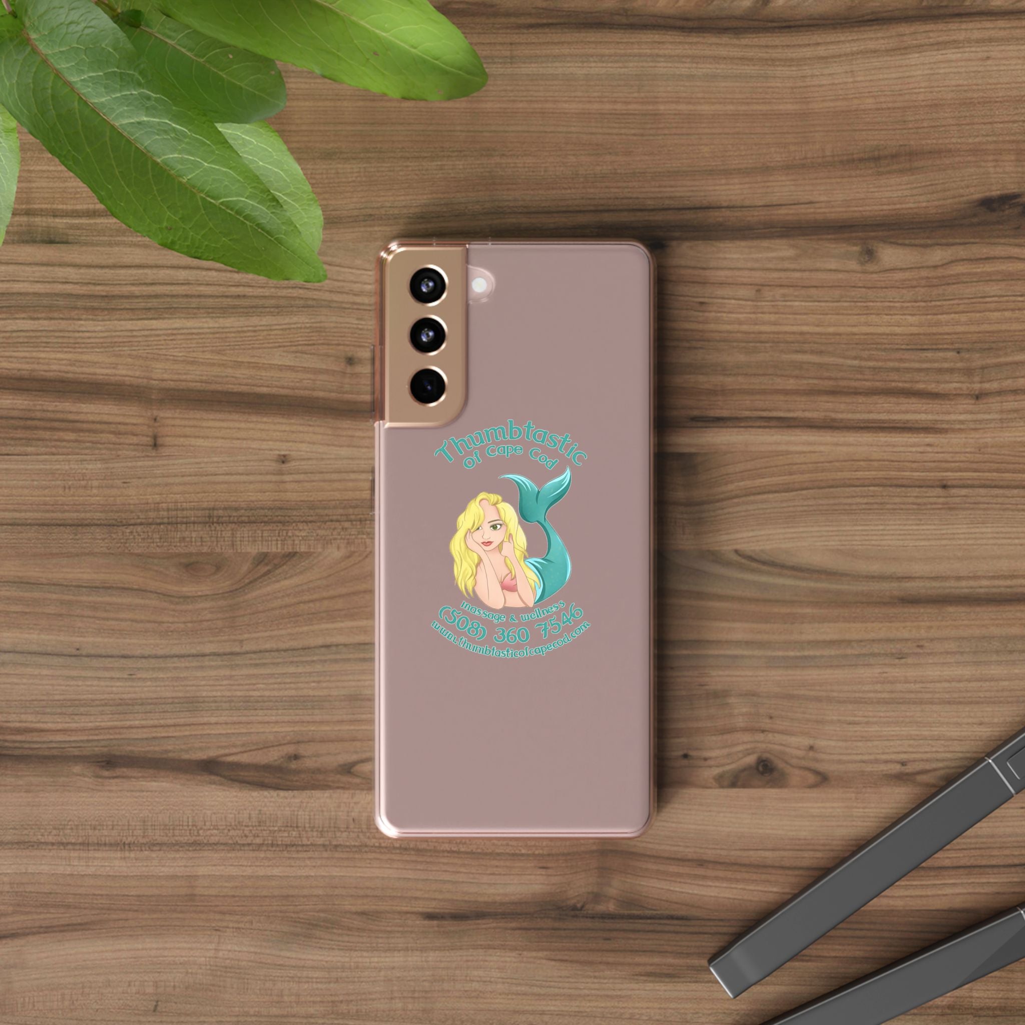 Thumbtastic of Cape Cod Mermaid Logo Clear iPhone Case