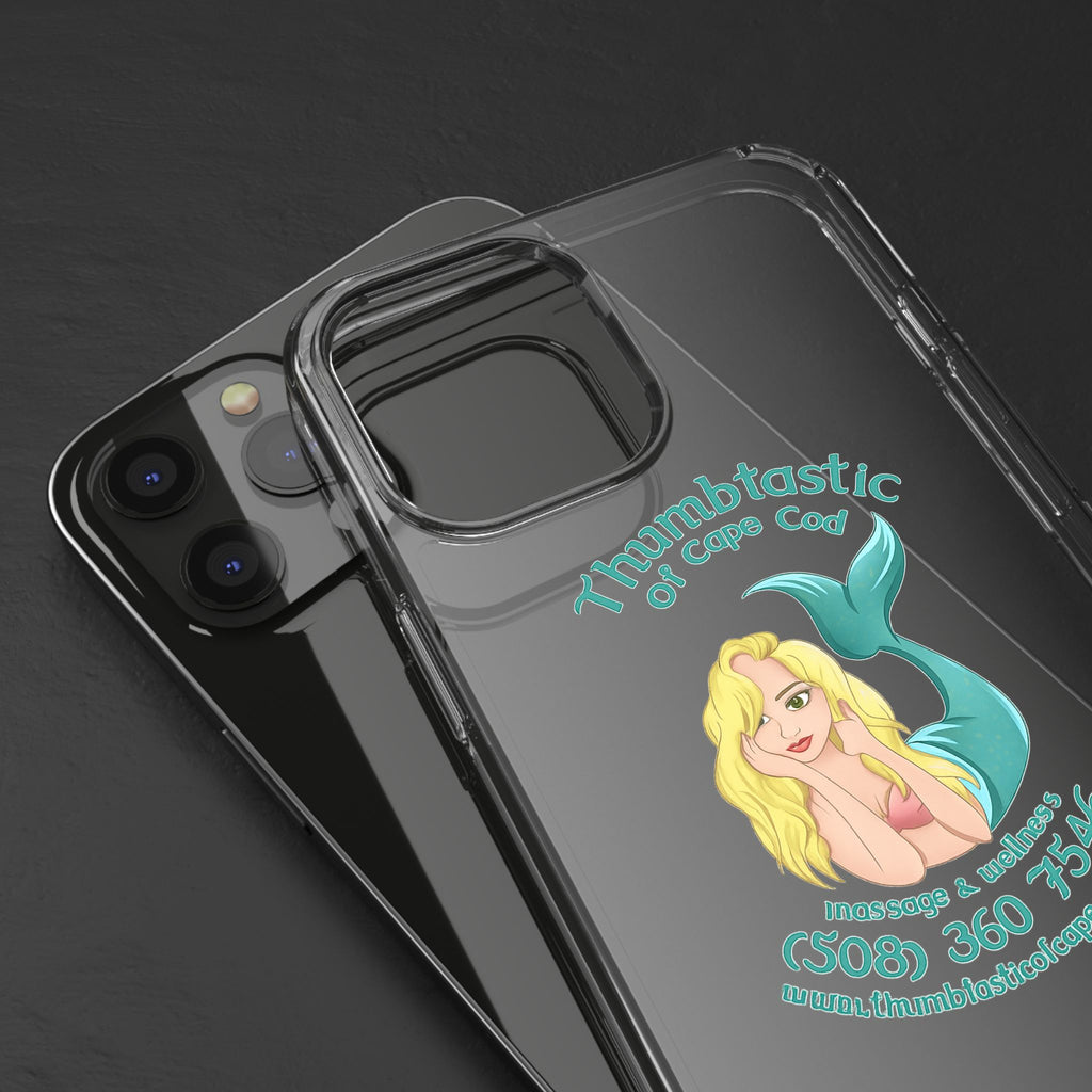 Thumbtastic of Cape Cod Mermaid Logo Clear iPhone Case