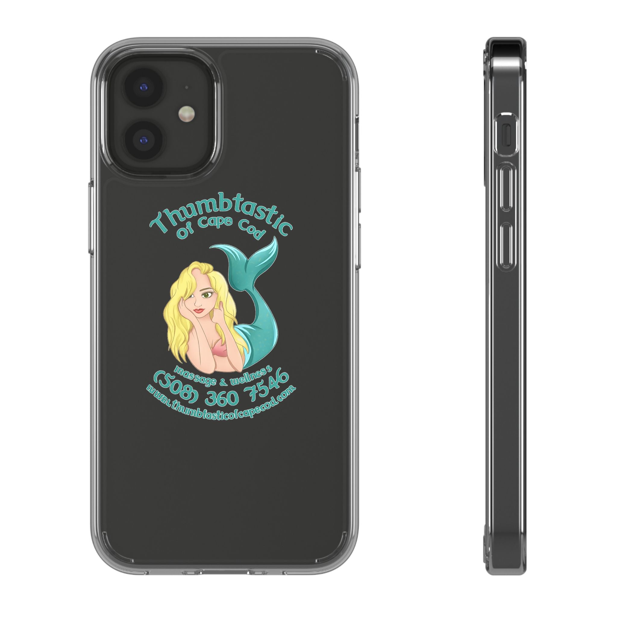 Thumbtastic of Cape Cod Mermaid Logo Clear iPhone Case