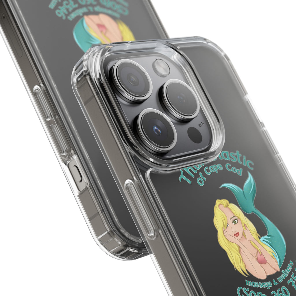 Thumbtastic of Cape Cod Mermaid Logo Clear iPhone Case