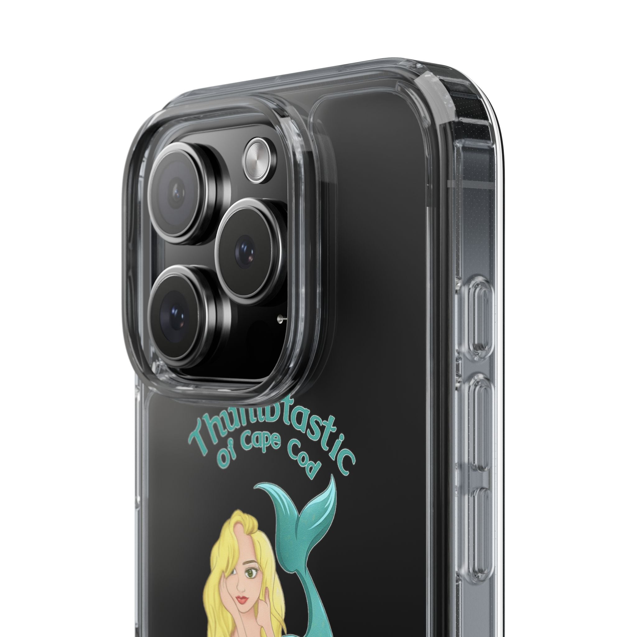 Thumbtastic of Cape Cod Mermaid Logo Clear iPhone Case