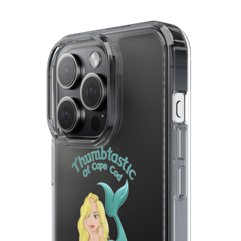 Thumbtastic of Cape Cod Mermaid Logo Clear iPhone Case