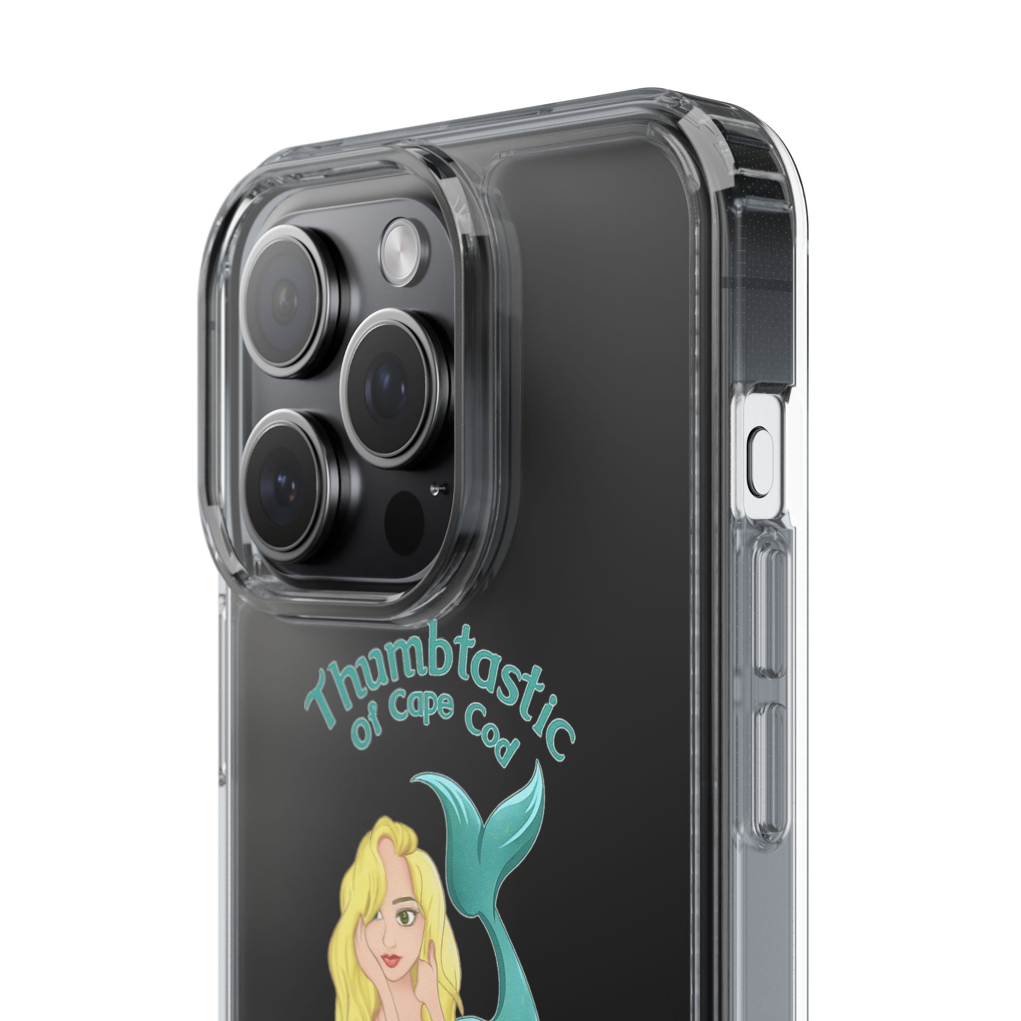 Thumbtastic of Cape Cod Mermaid Logo Clear iPhone Case