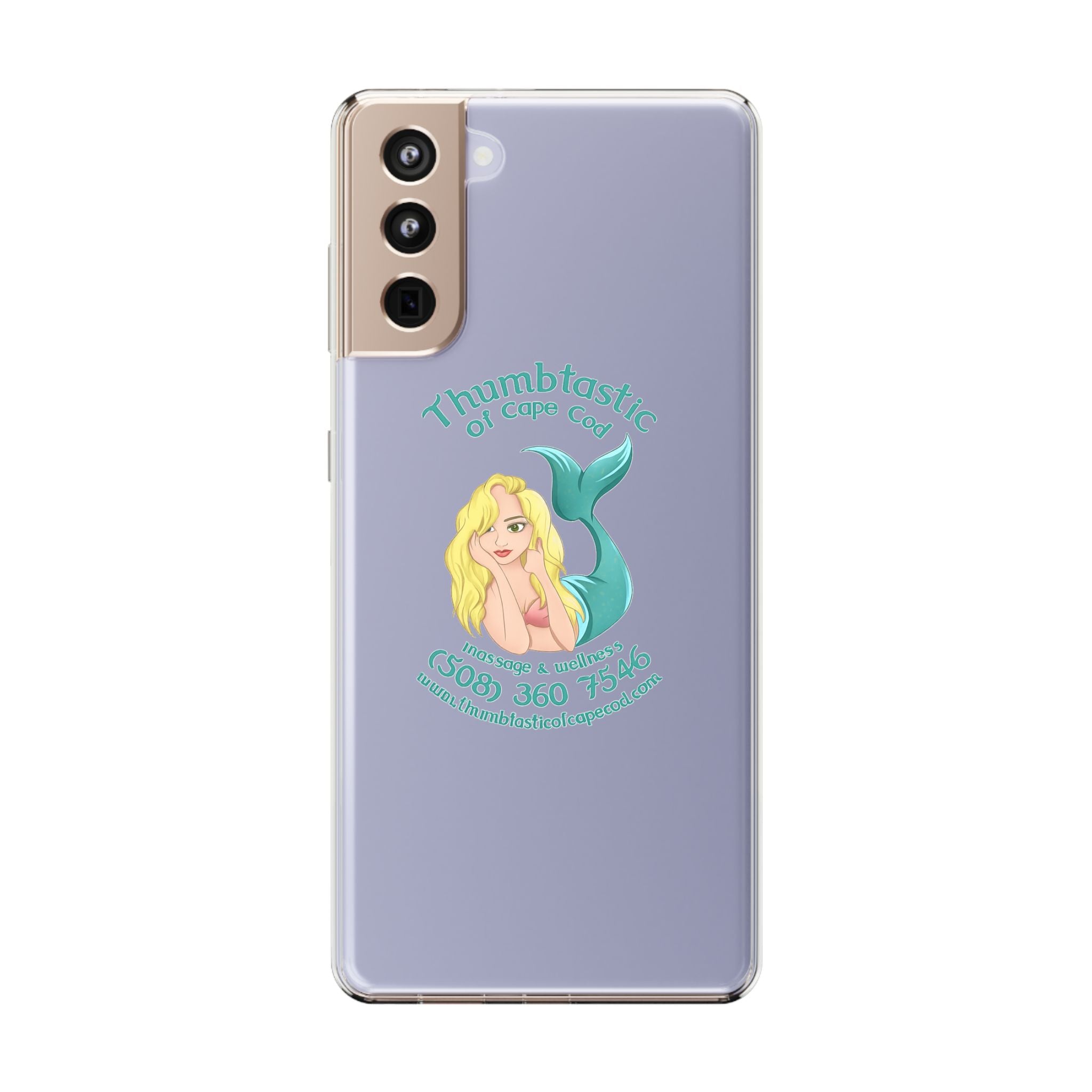 Thumbtastic of Cape Cod Mermaid Logo Clear iPhone Case