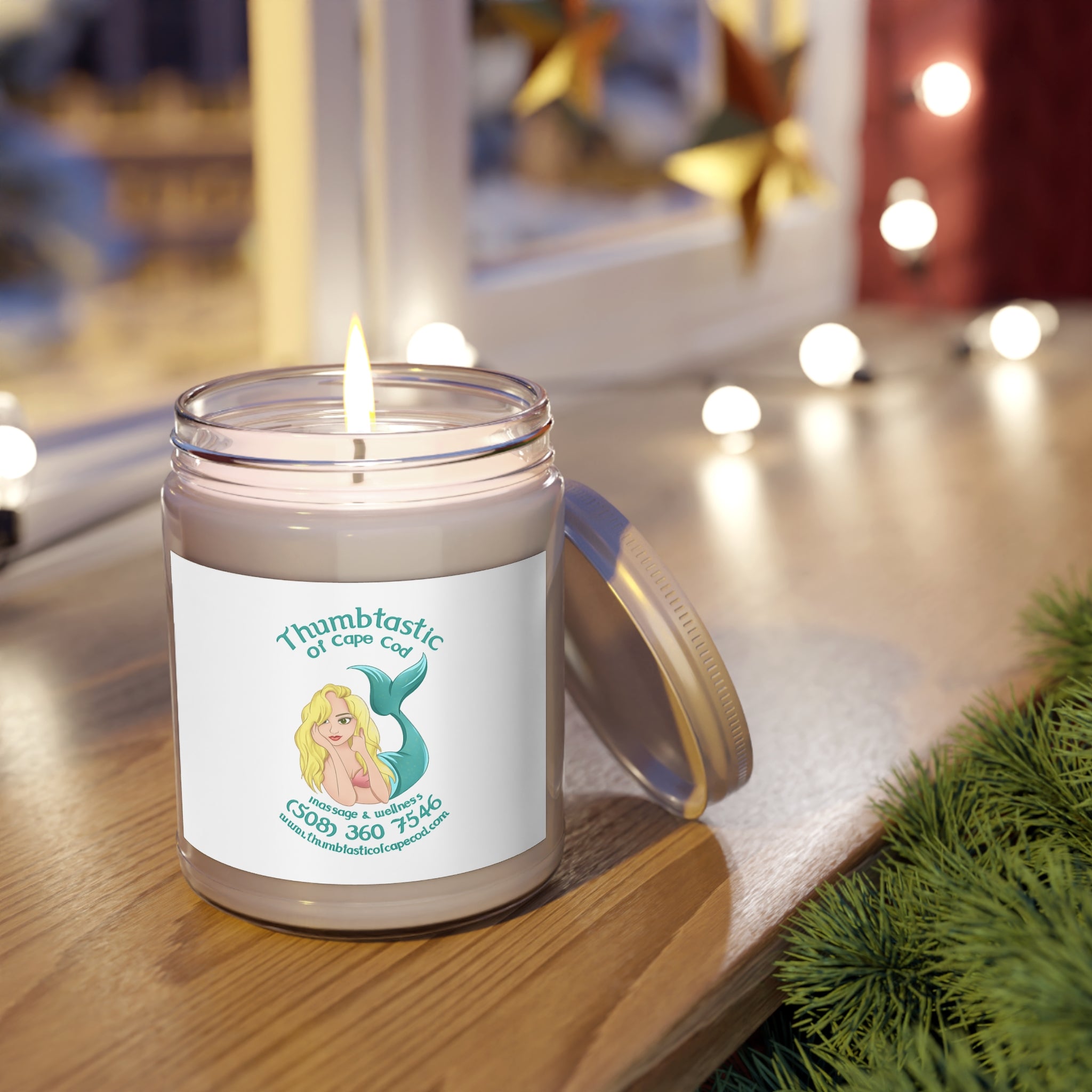 Candle — 'Thumbtastic of Cape Cod' Scented Soy Candle (9oz, White Lid)