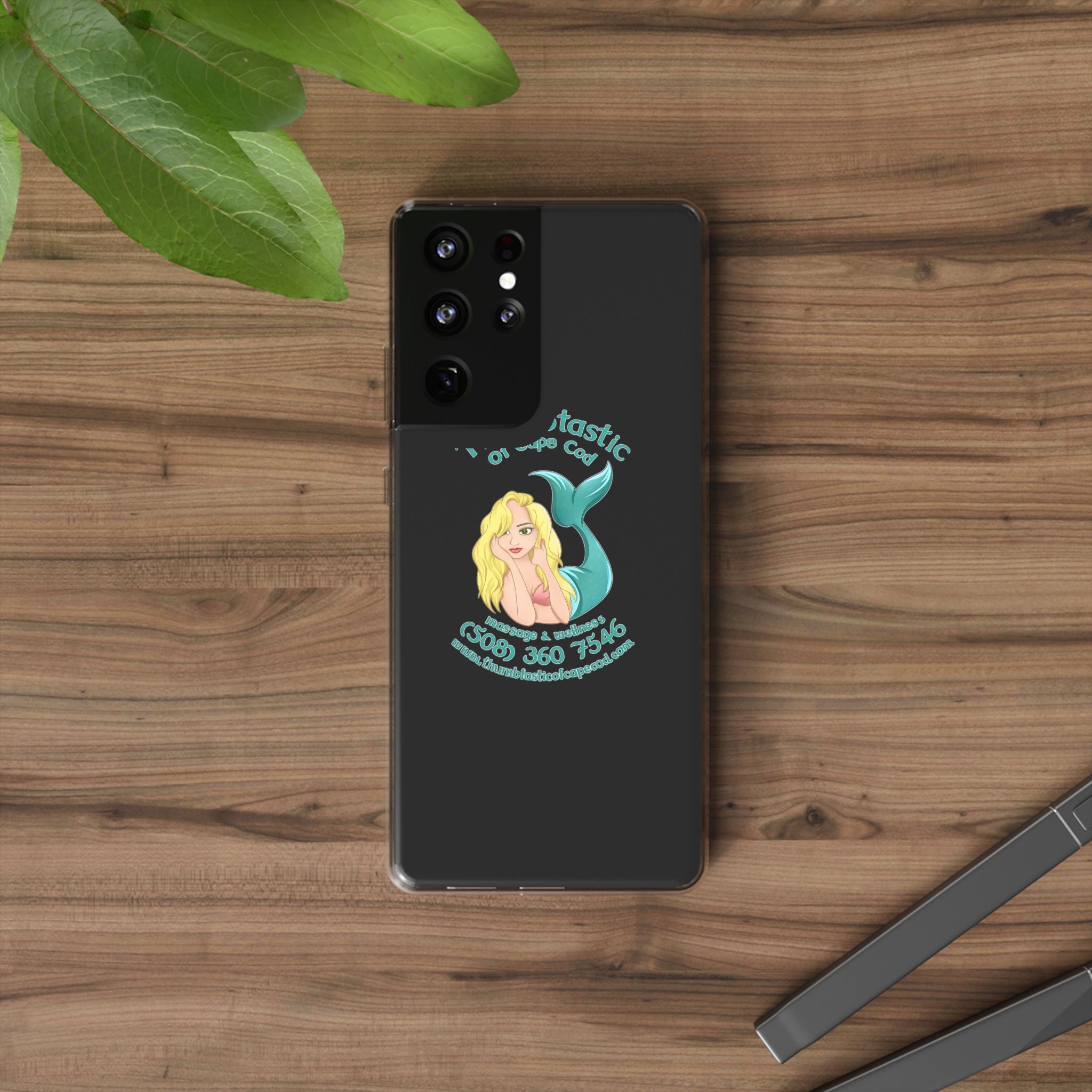 Thumbtastic of Cape Cod Mermaid Logo Clear iPhone Case