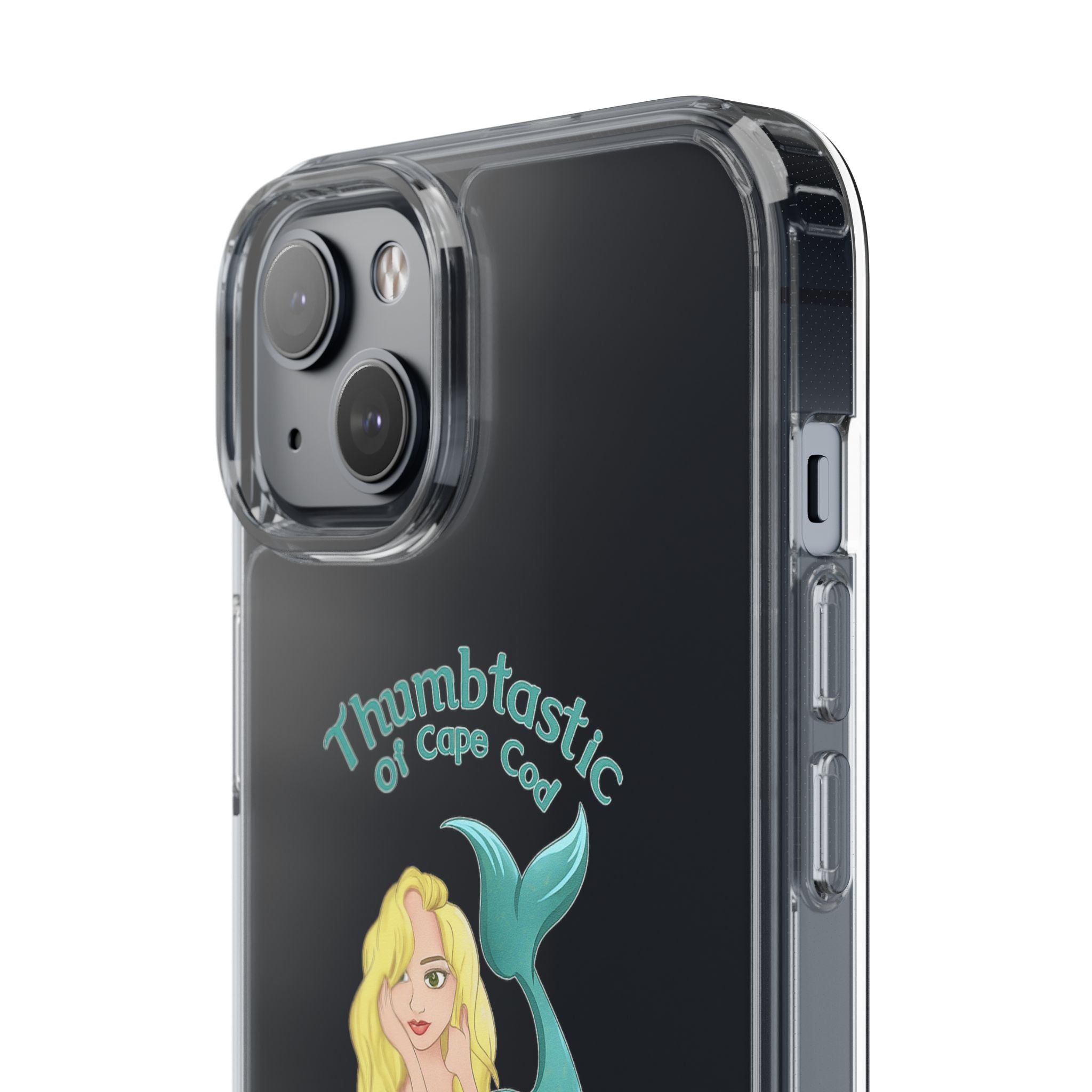 Thumbtastic of Cape Cod Mermaid Logo Clear iPhone Case