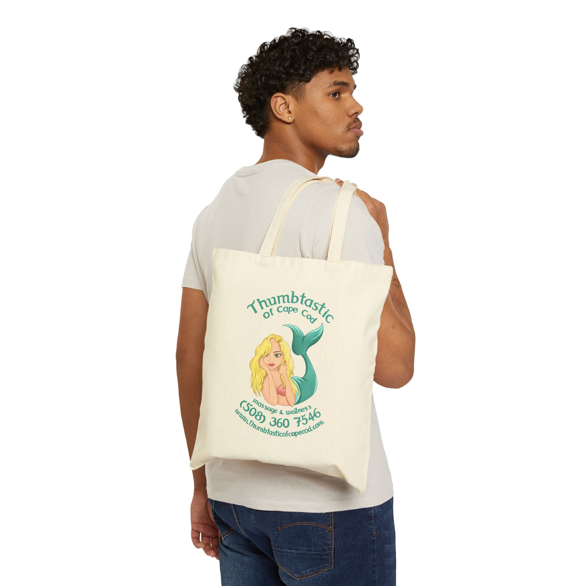 Thumbtastic of Cape Cod Mermaid Logo Tote Bag