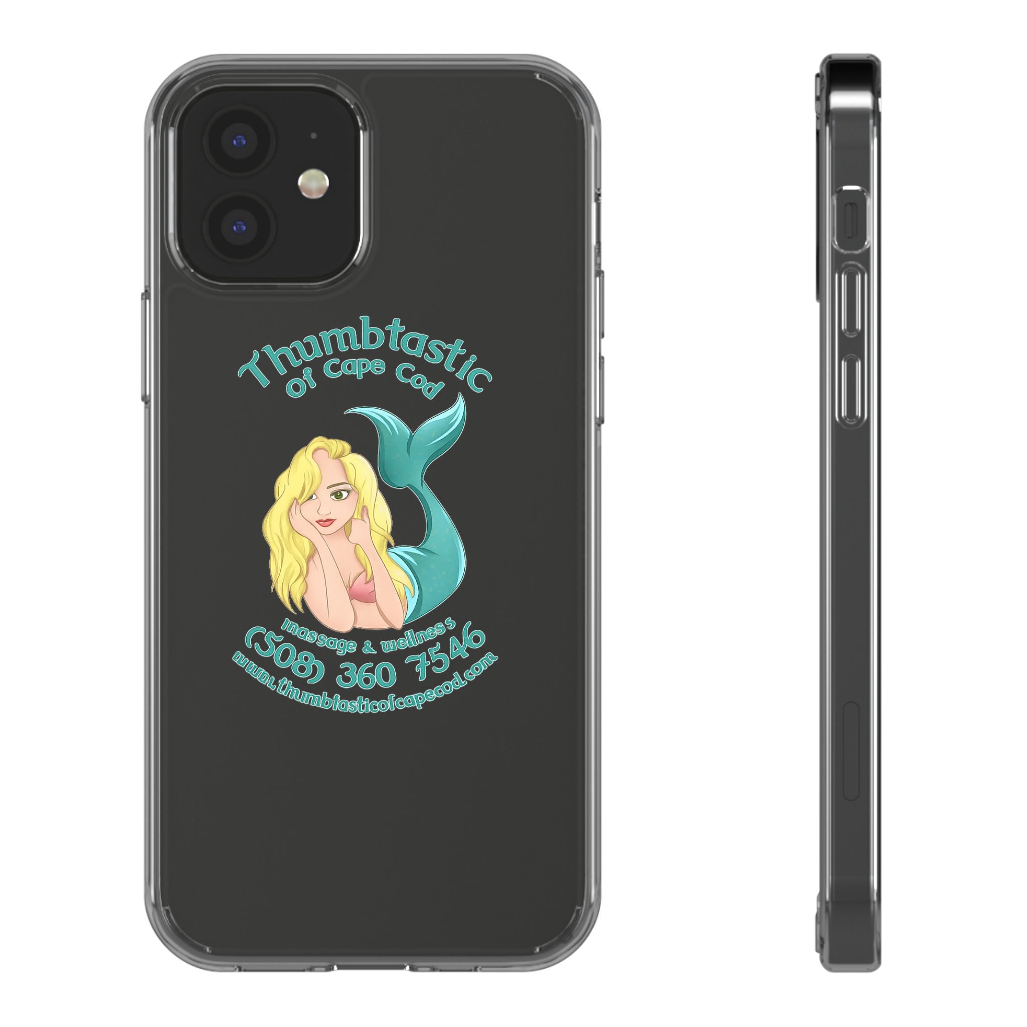 Thumbtastic of Cape Cod Mermaid Logo Clear iPhone Case
