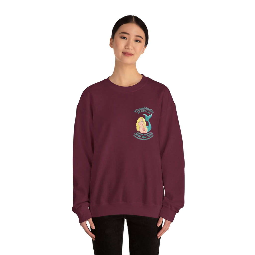 Beach Yoga Crewneck Sweatshirt — "Yoga on the Beach" Graphic