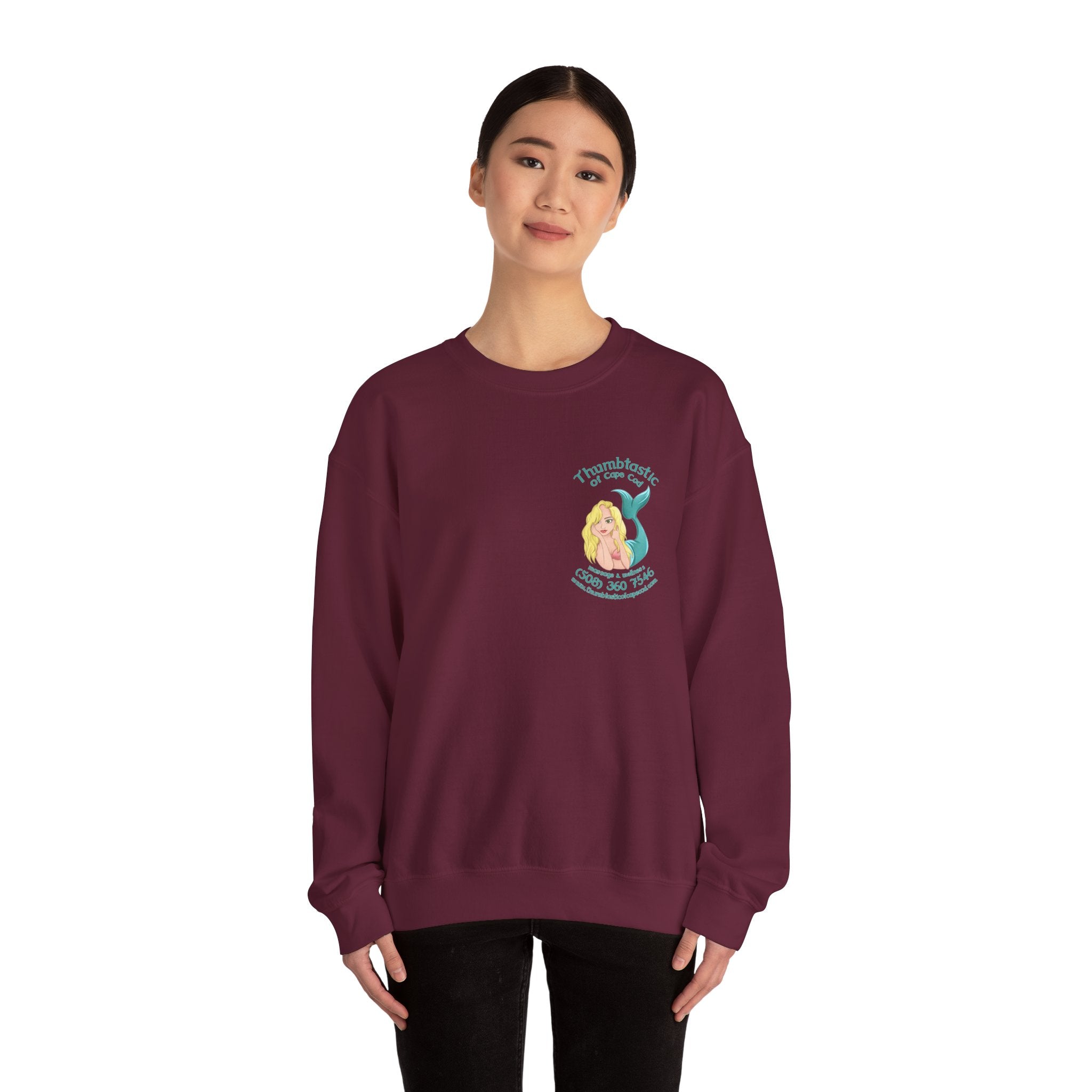 Beach Yoga Crewneck Sweatshirt — "Yoga on the Beach" Graphic