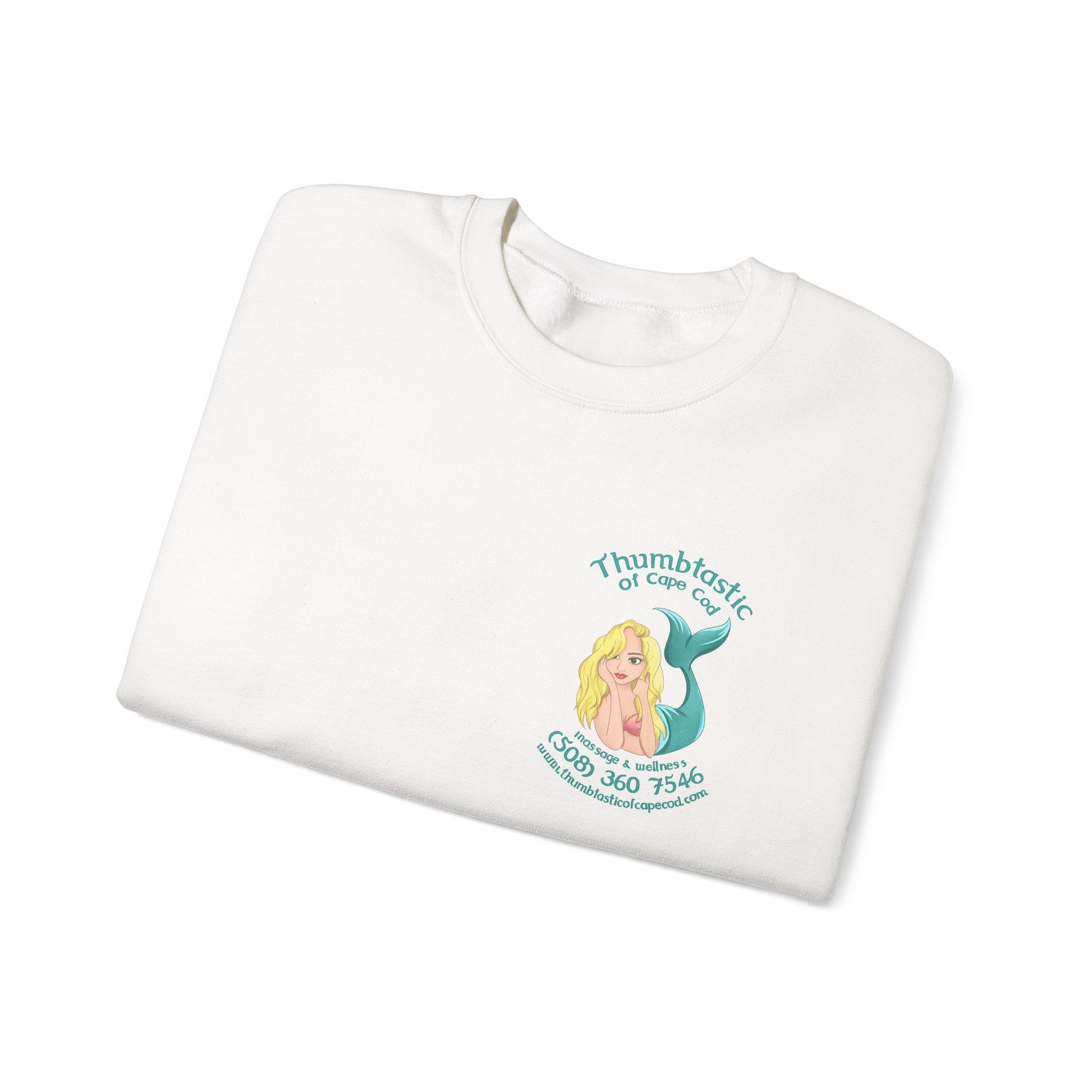 Crewneck Sweatshirt — "Pool Therapy" Graphic (Thumbs Up Mermaid)