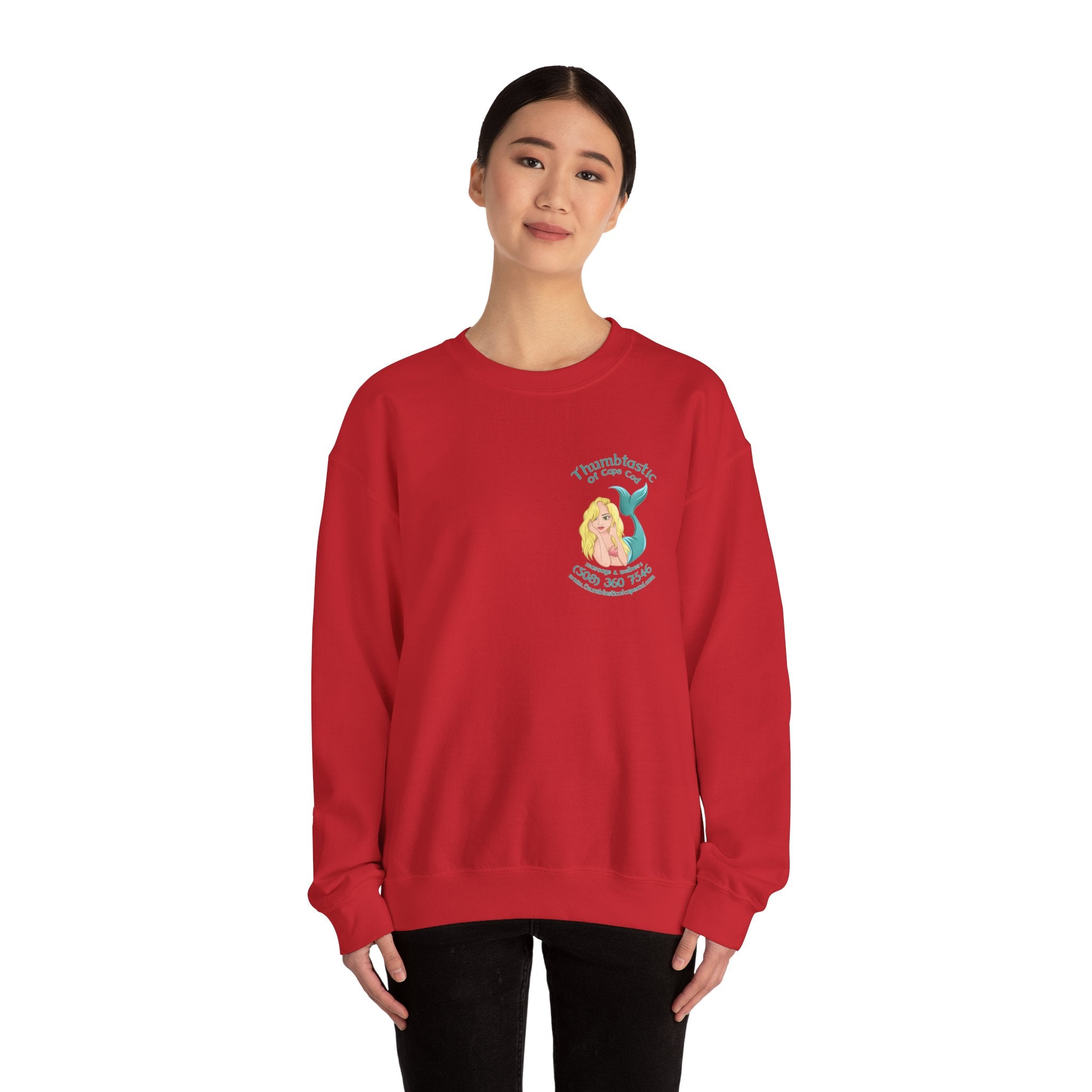 Crewneck Sweatshirt — "Pool Therapy" Graphic (Thumbs Up Mermaid)