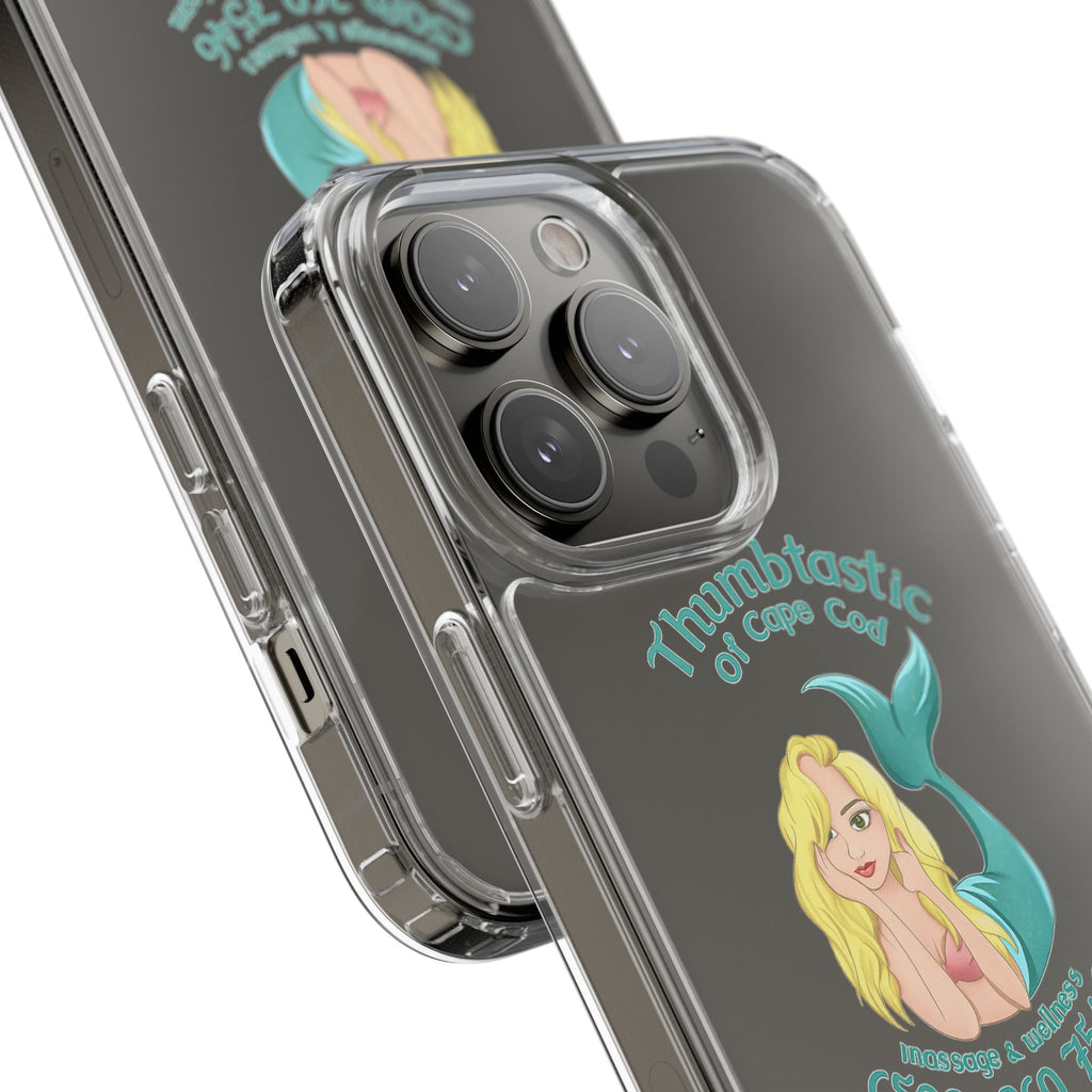 Thumbtastic of Cape Cod Mermaid Logo Clear iPhone Case