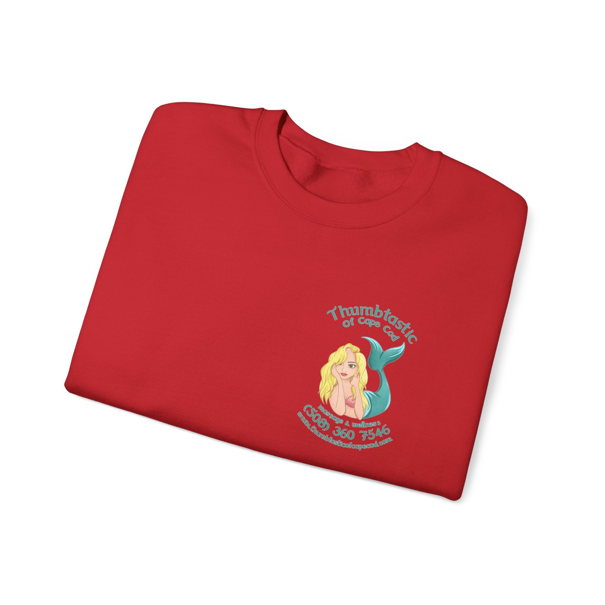 Crewneck Sweatshirt — "Pool Therapy" Graphic (Thumbs Up Mermaid)
