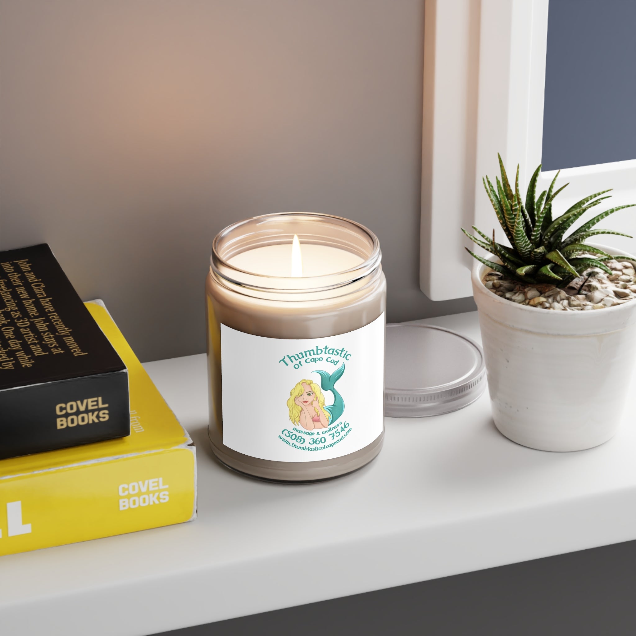Candle — 'Thumbtastic of Cape Cod' Scented Soy Candle (9oz, White Lid)