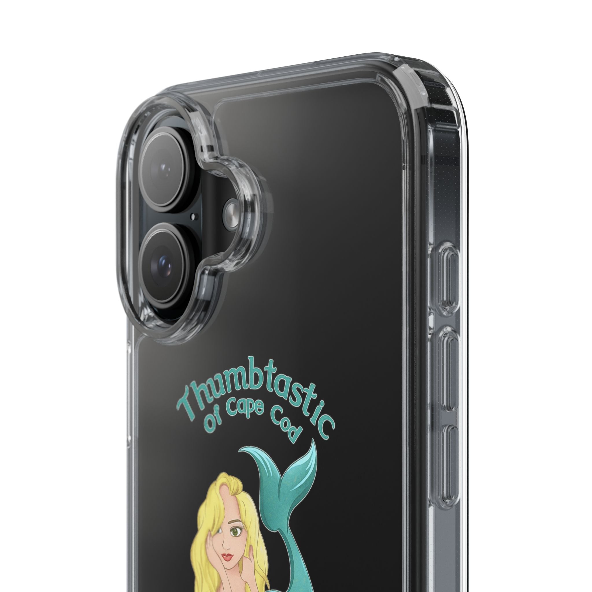 Thumbtastic of Cape Cod Mermaid Logo Clear iPhone Case