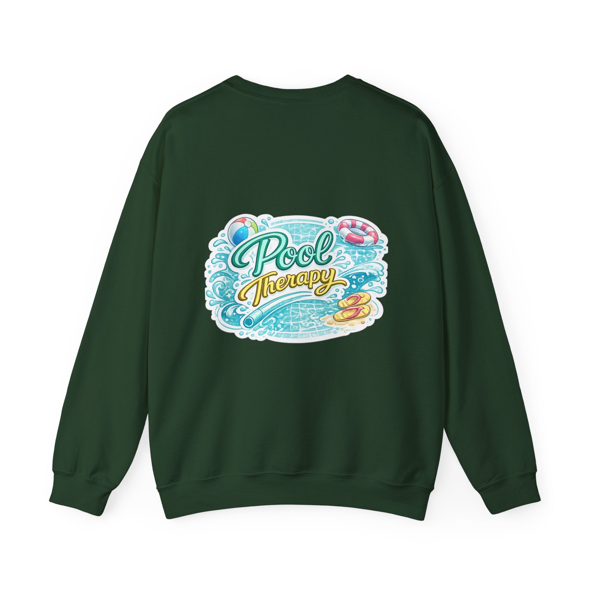 Crewneck Sweatshirt — "Pool Therapy" Graphic (Thumbs Up Mermaid)