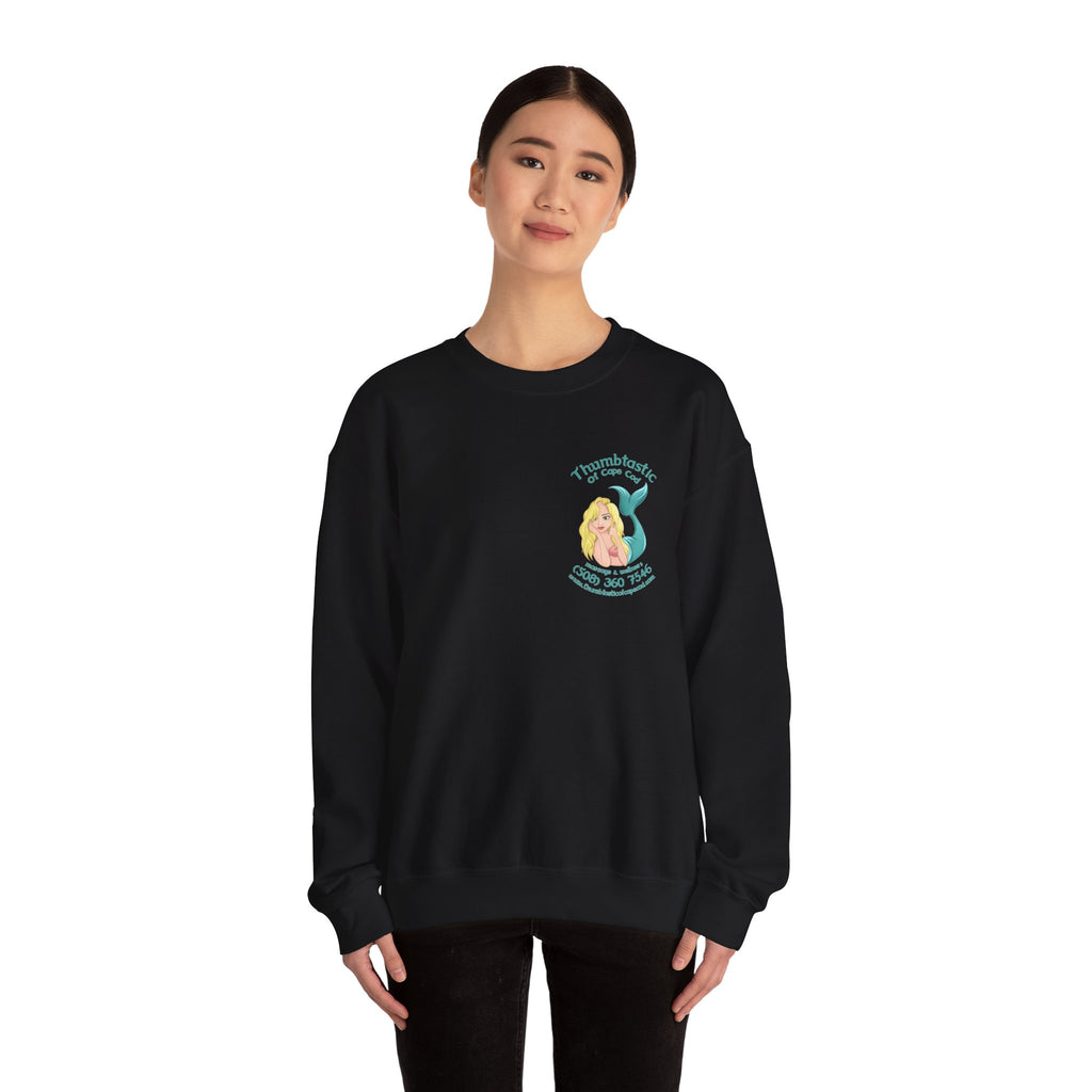Crewneck Sweatshirt — "Pool Therapy" Graphic (Thumbs Up Mermaid)