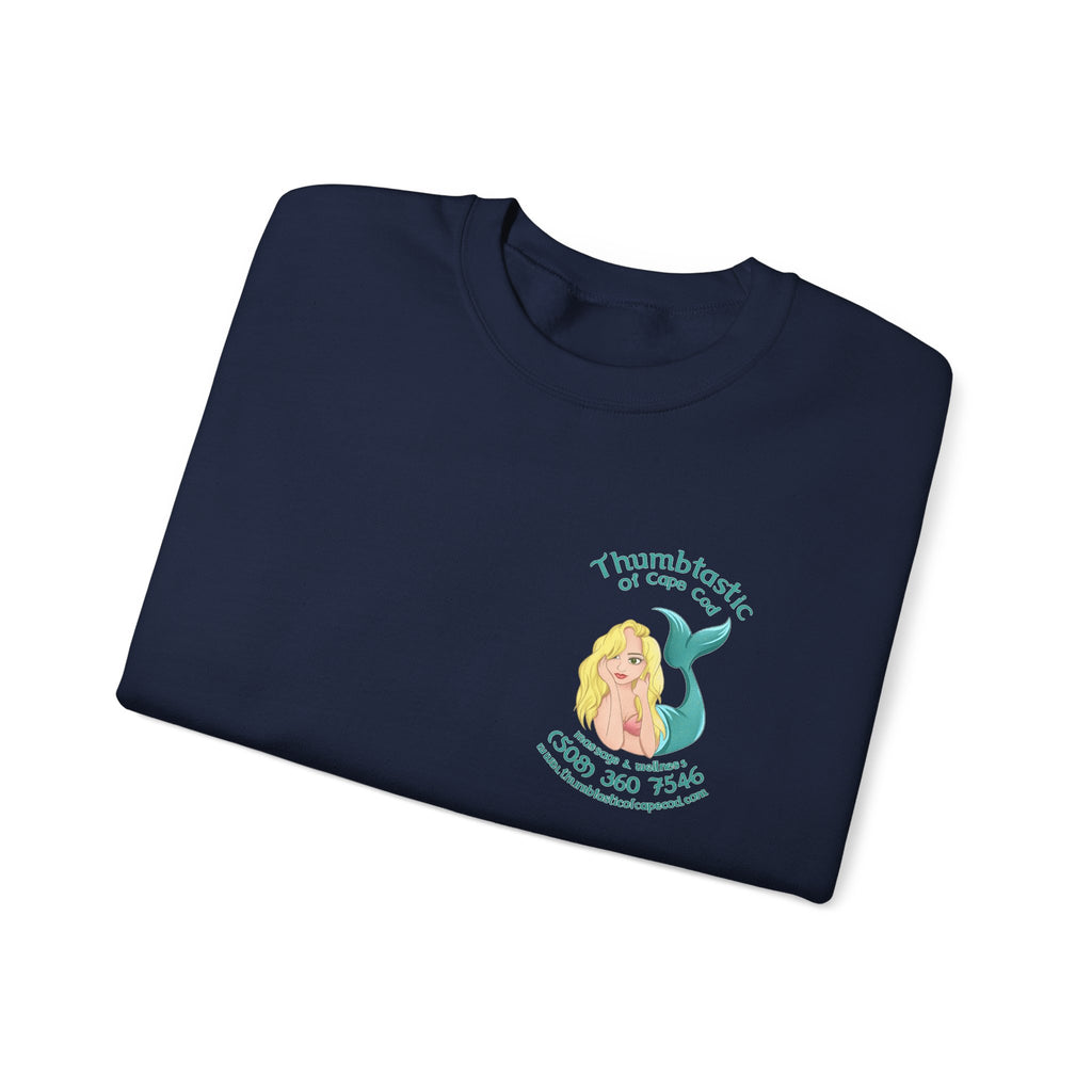 Crewneck Sweatshirt — "Pool Therapy" Graphic (Thumbs Up Mermaid)