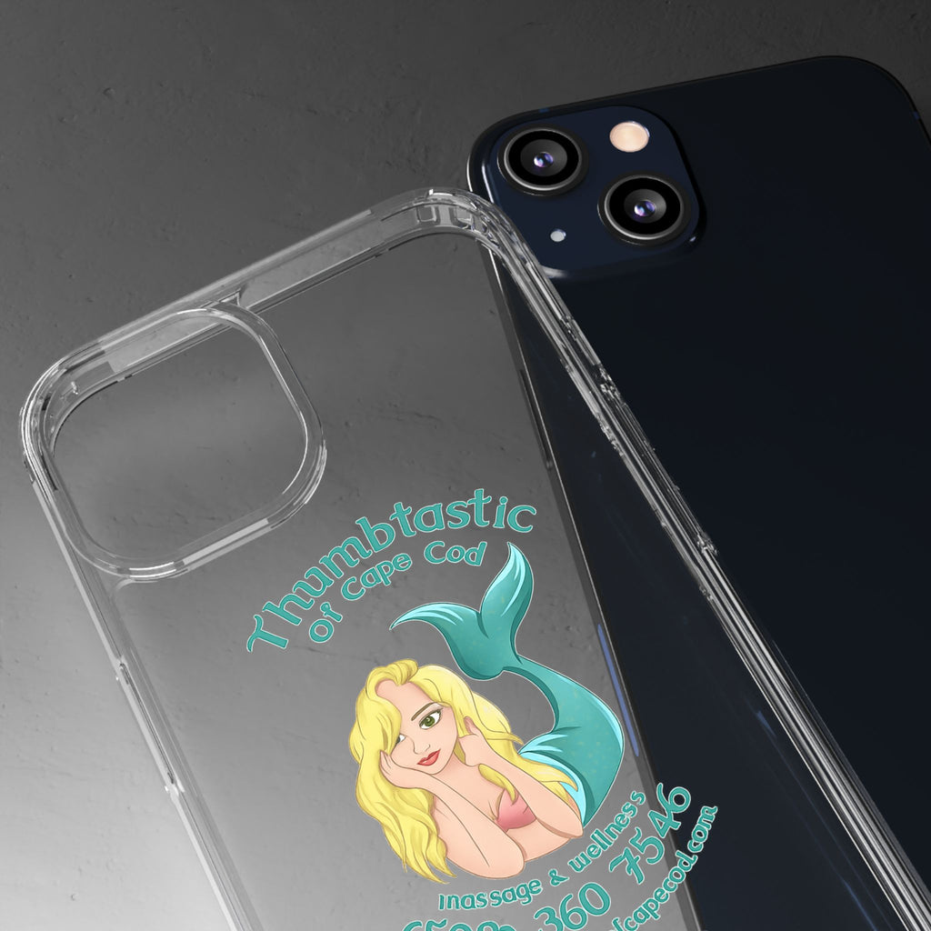 Thumbtastic of Cape Cod Mermaid Logo Clear iPhone Case