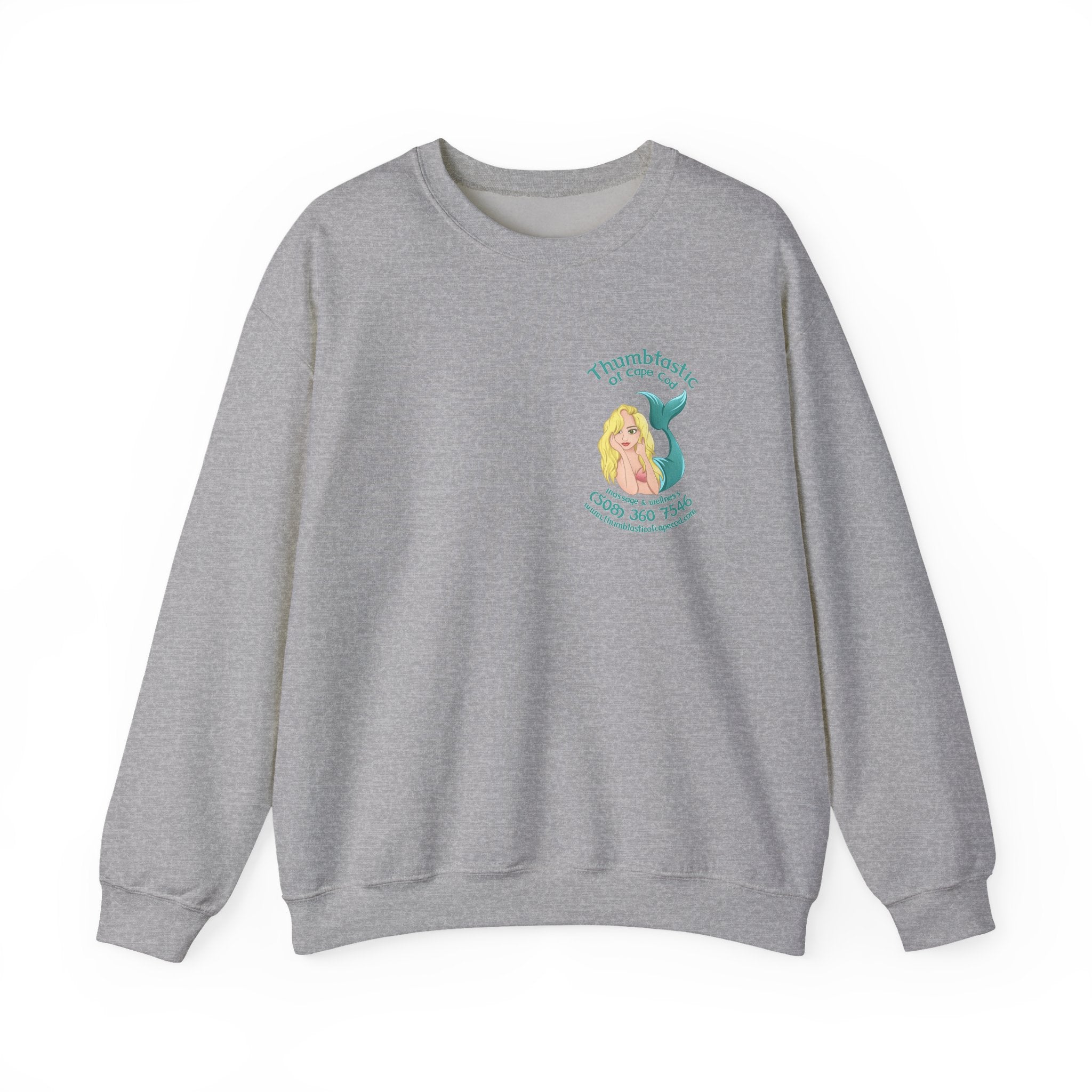 Crewneck Sweatshirt — "Pool Therapy" Graphic (Thumbs Up Mermaid)
