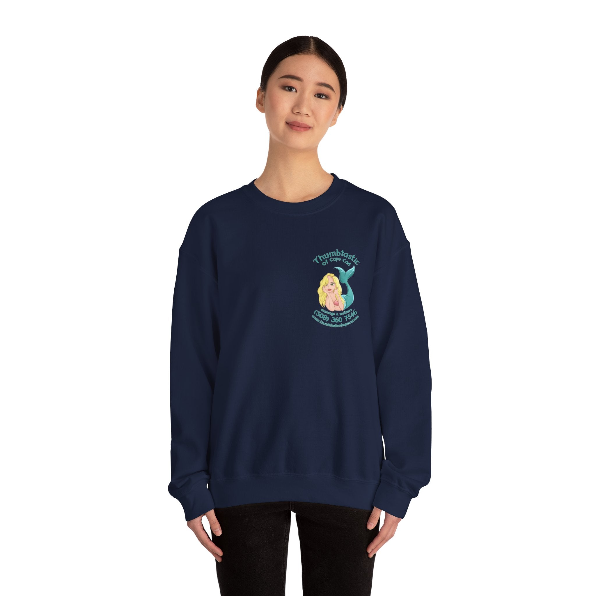 Beach Yoga Crewneck Sweatshirt — "Yoga on the Beach" Graphic